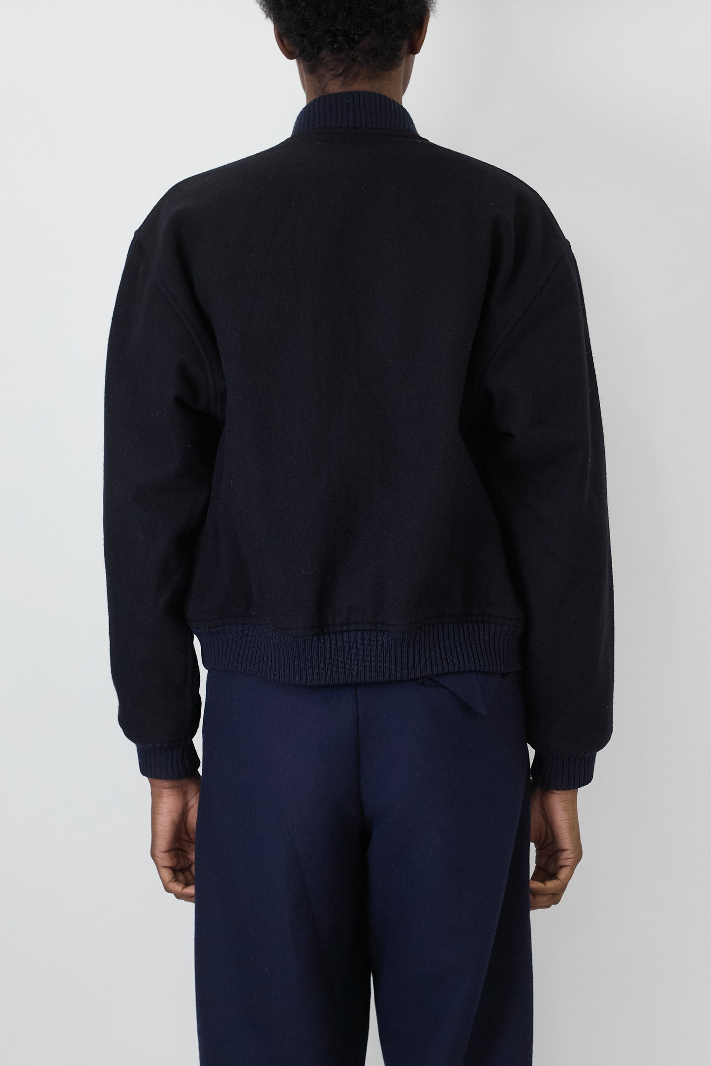HOMME COMME DES GARCONS NAVY WOOL SHORT JACKET