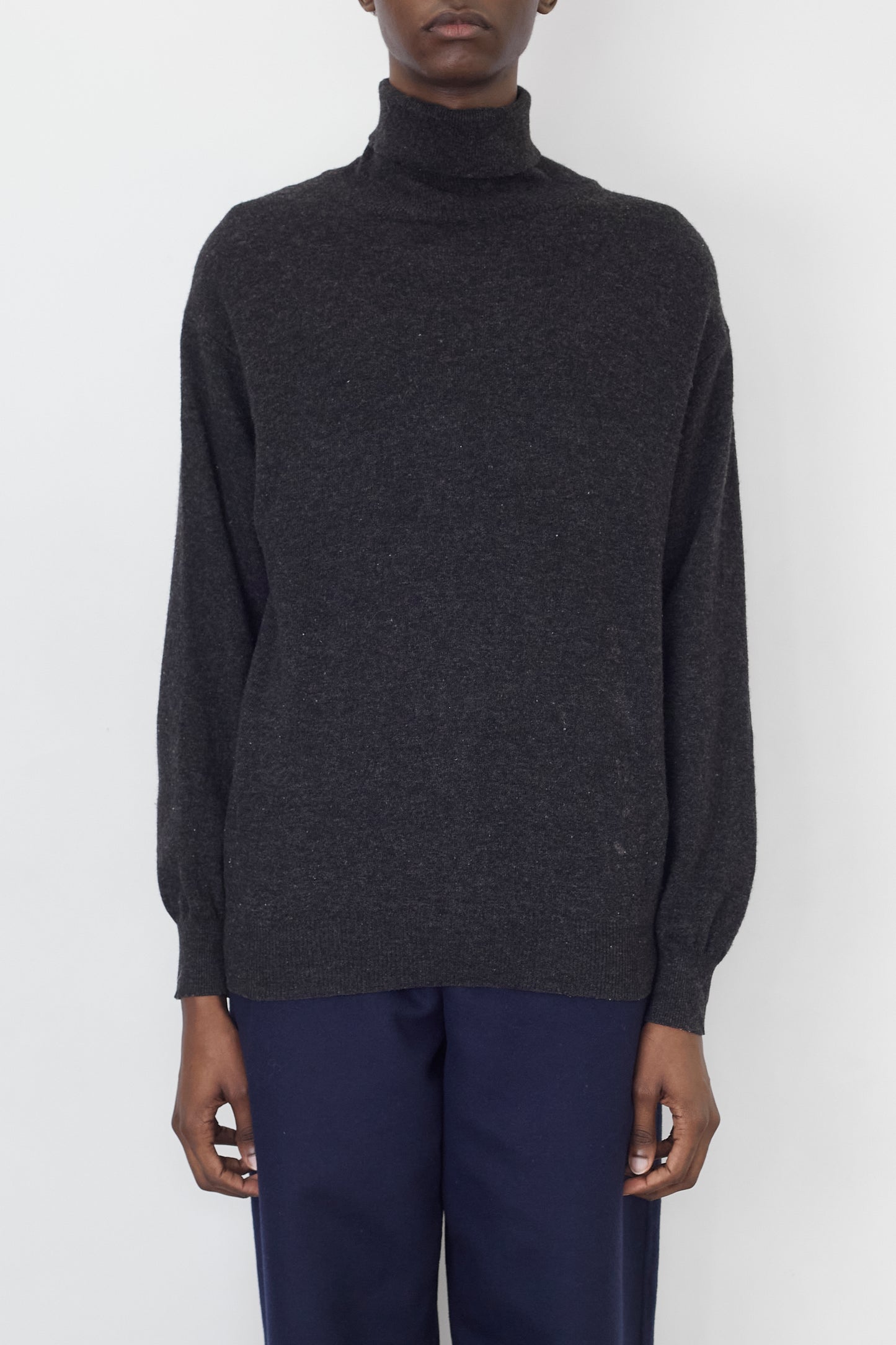 UNITED COLORS OF BENETTON GRAY TURTLE NECK KNIT MADE IN ITALY