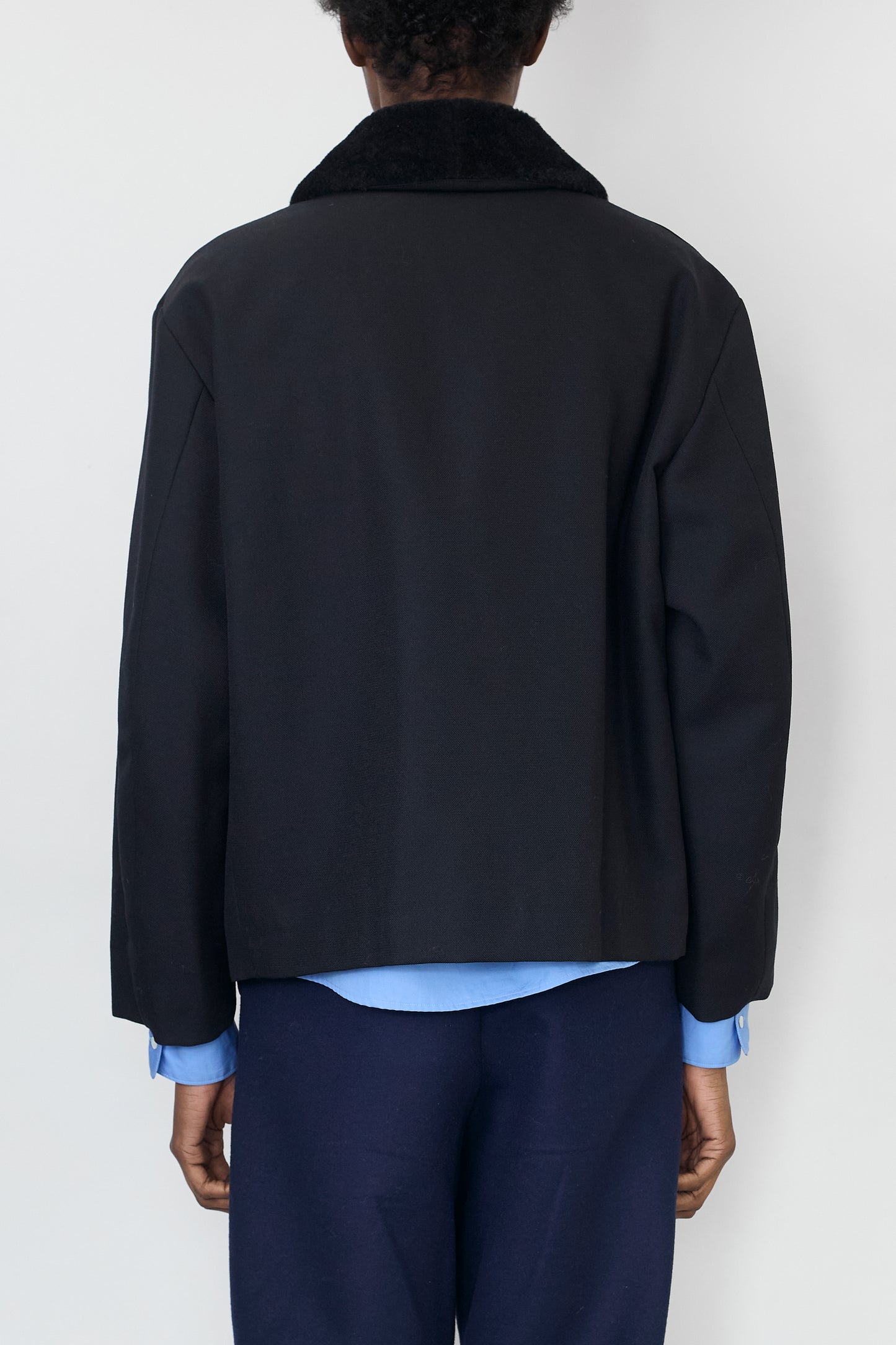 JIL SANDER WOOL PADDED SHORT JACKET