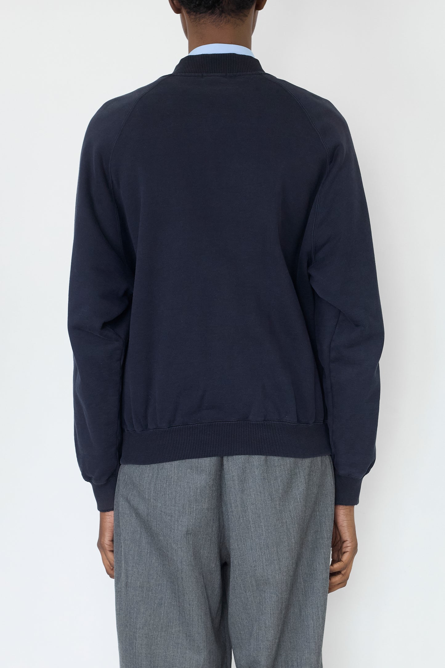 COMME DES GARCONS HOMME NAVY COTTON BOMBER JACKET