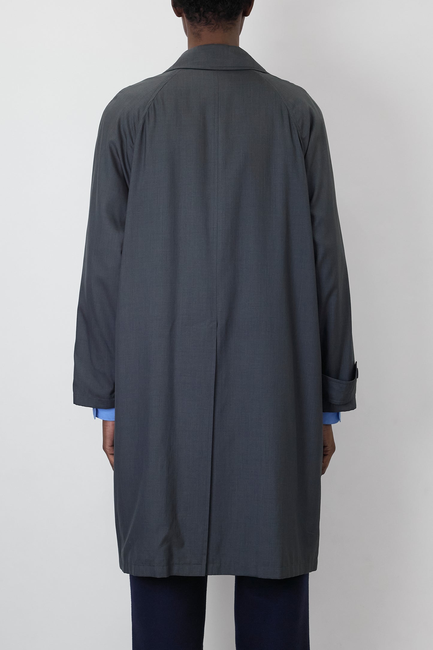 PRADA GRAY WOOL SILK CHESTER COAT MADE IN ITALY