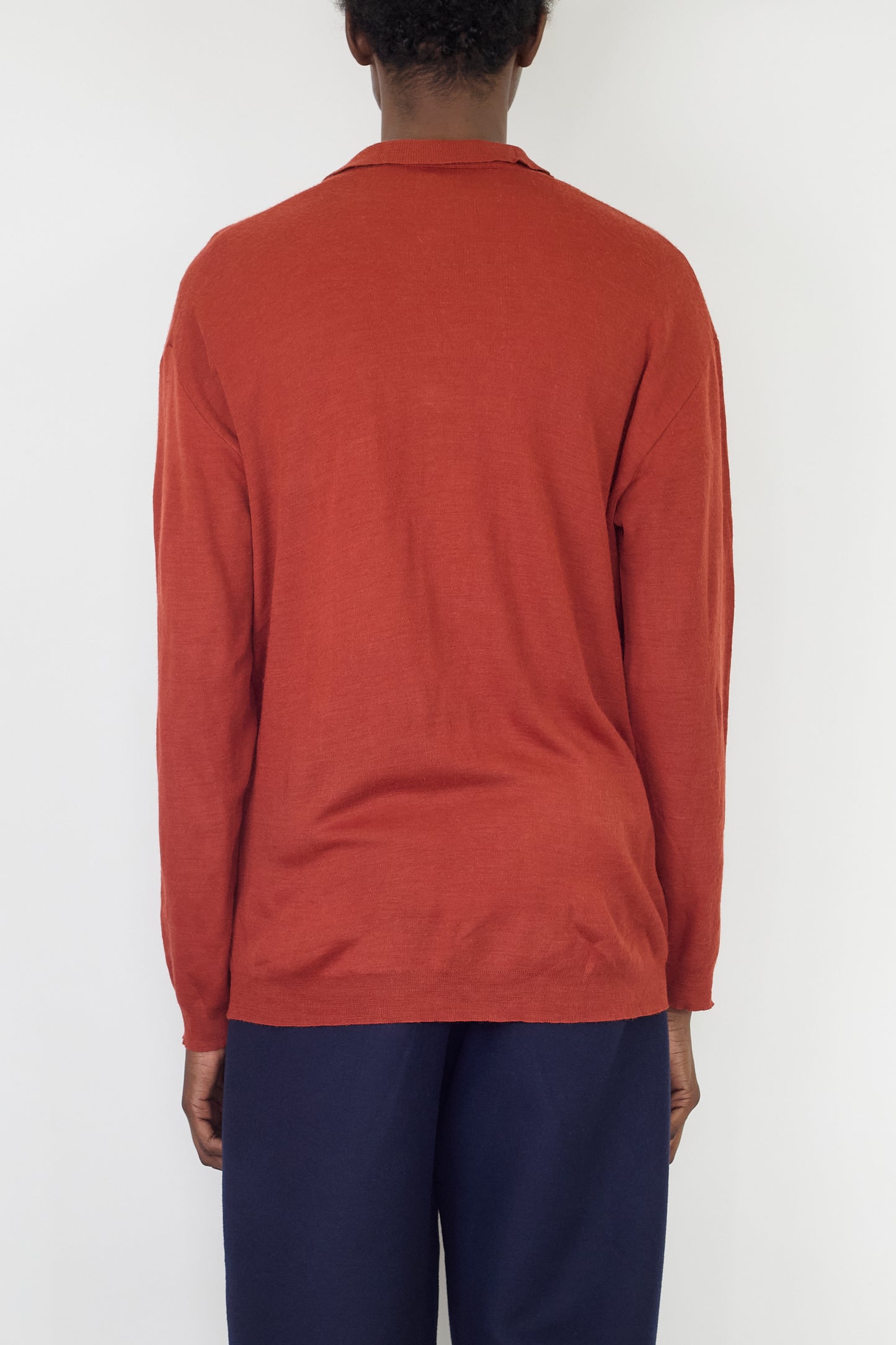 VINTAGE ORANGE KNIT POLO SHIRT MADE IN FRANCE