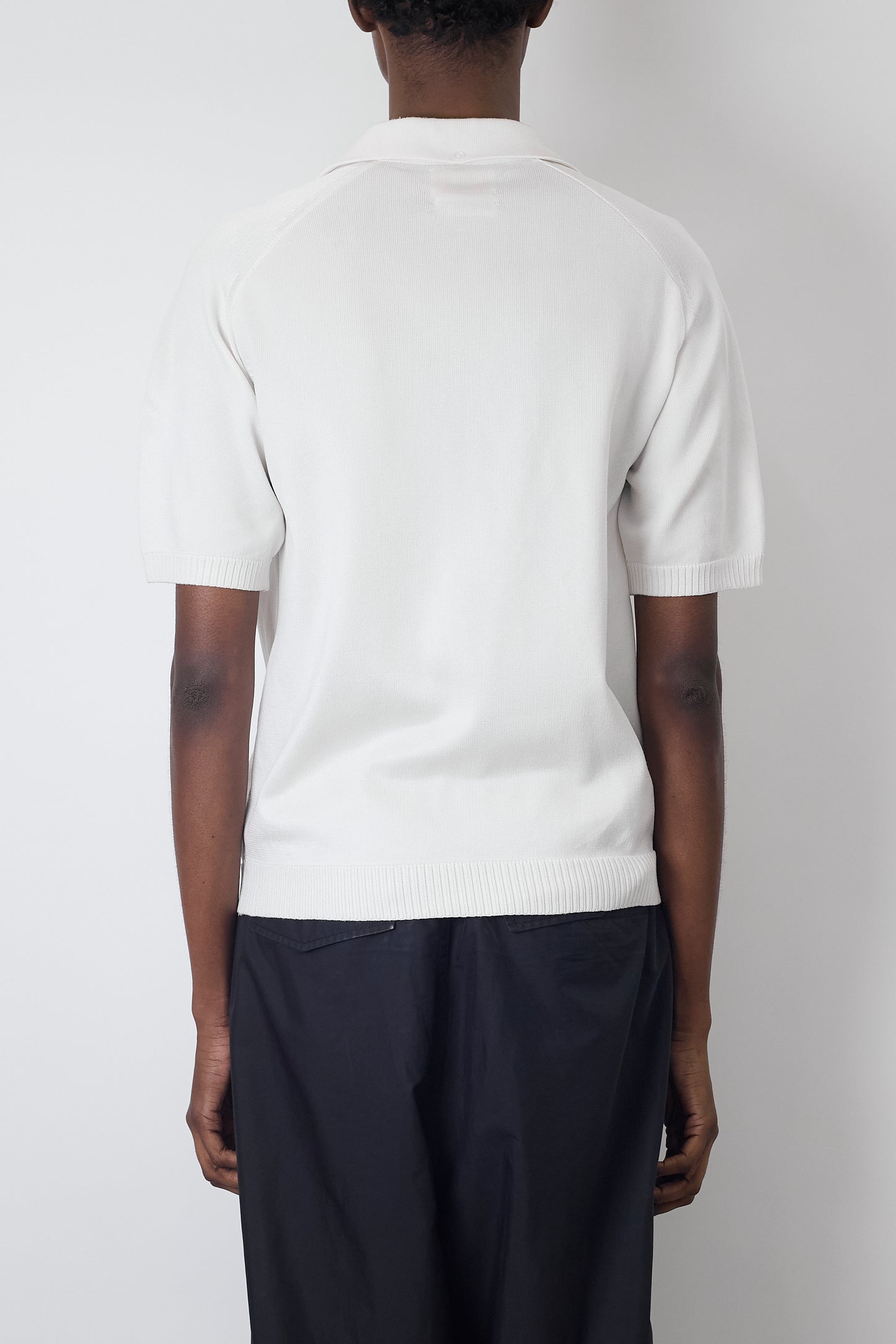 VINTAGE WHITE HALF SLEEVE KNIT POLO SHIRT