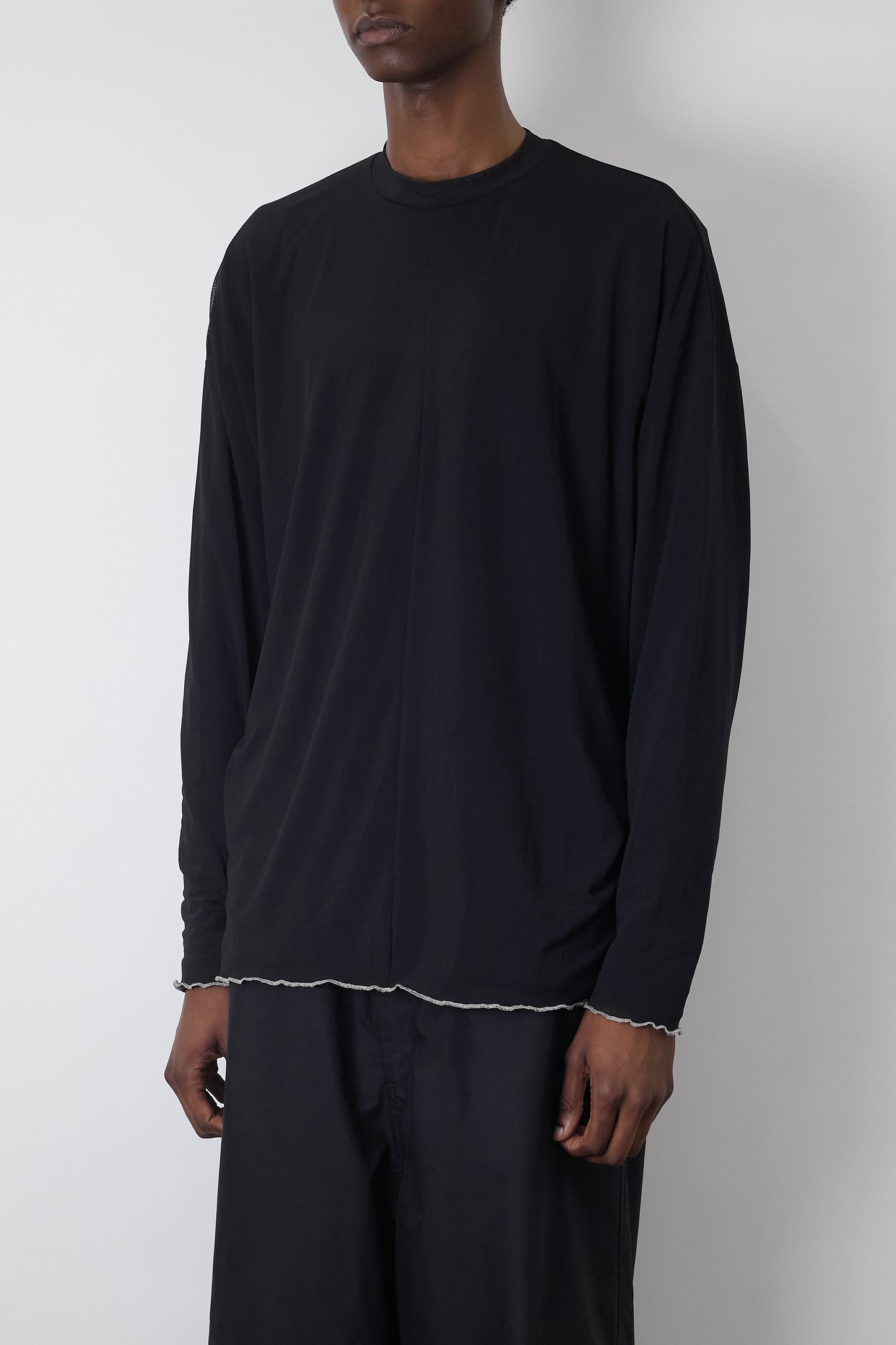 VINTAGE SEE THROUGH BLACK LONG SLEEVE SHIRT MADE IN TURKEY