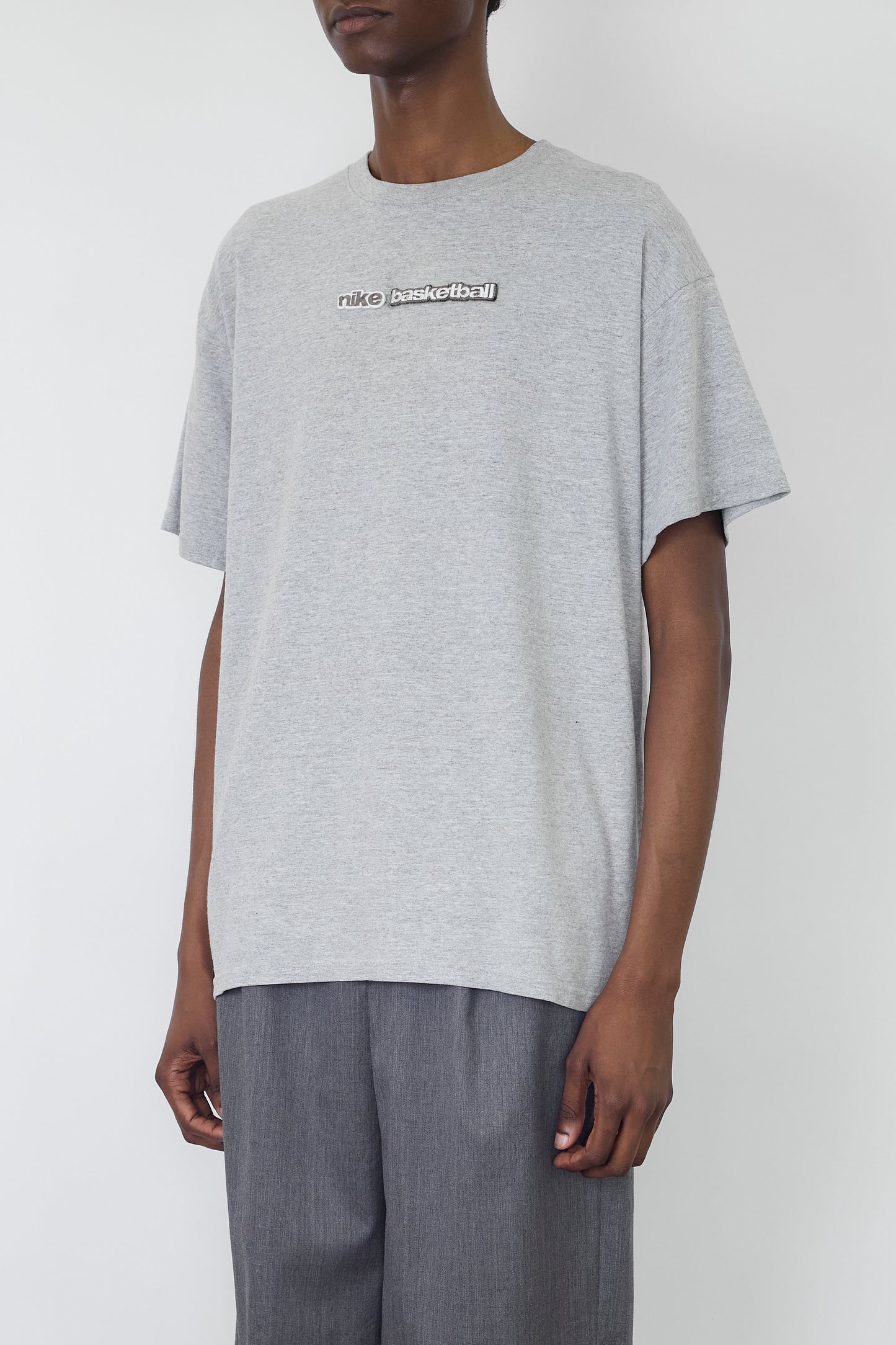 NIKE GRAY COTTON HALF SLEEVE T SHIRT