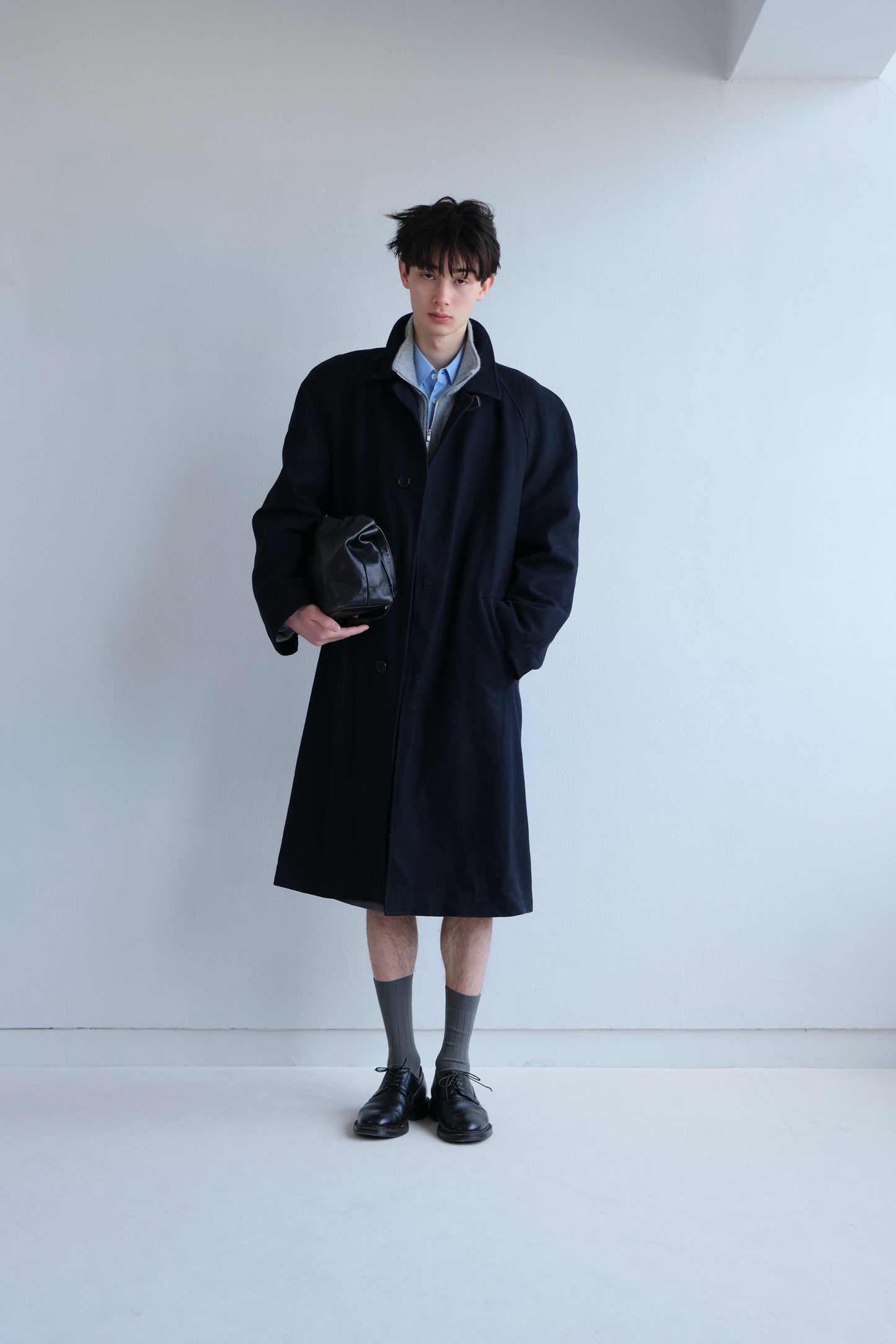 NTRUL SHAGGY ZIP UP KNIT GRAY