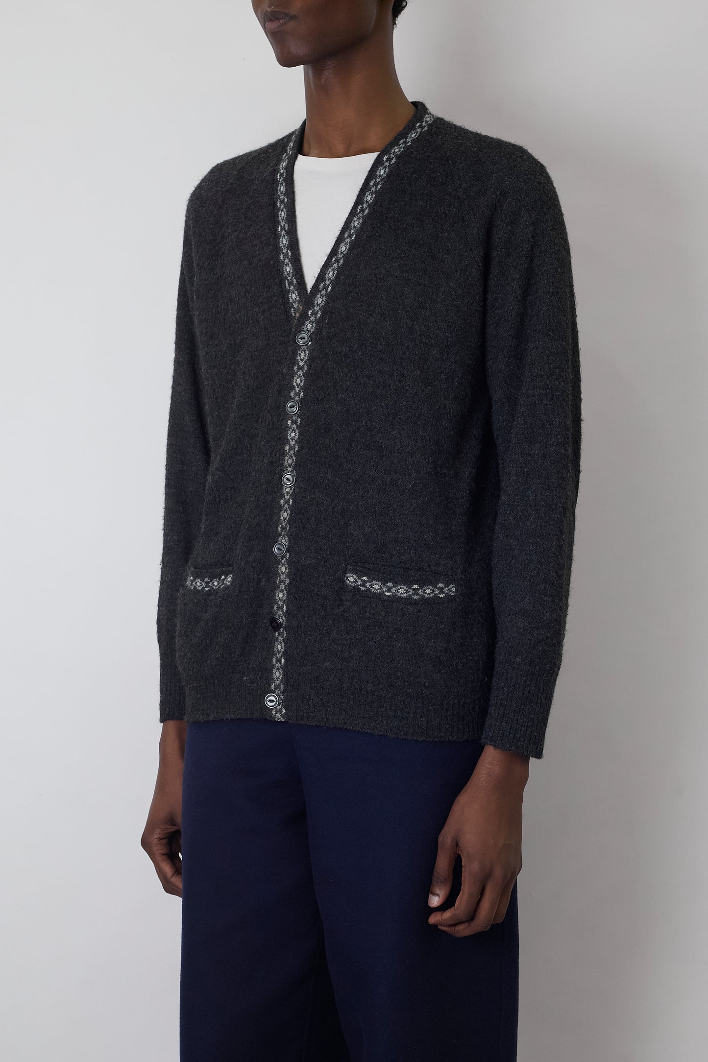 VINTAGE GRAY CASHMERE CARDIGAN MADE IN ITALY