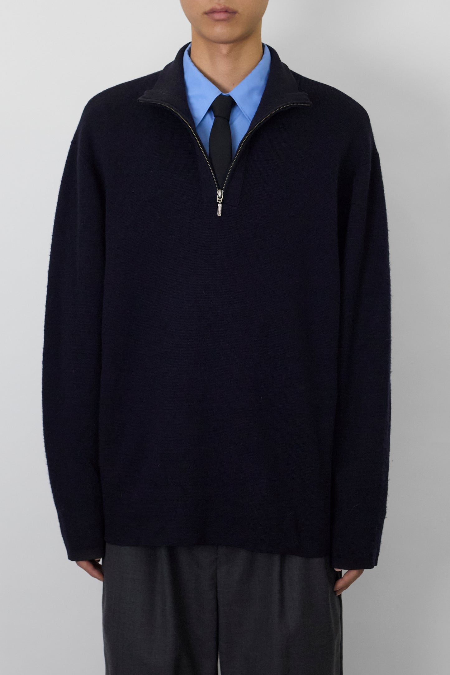 VINTAGE NAVY WOOL HALF ZIP KNIT MADE IN AUSTRALIA