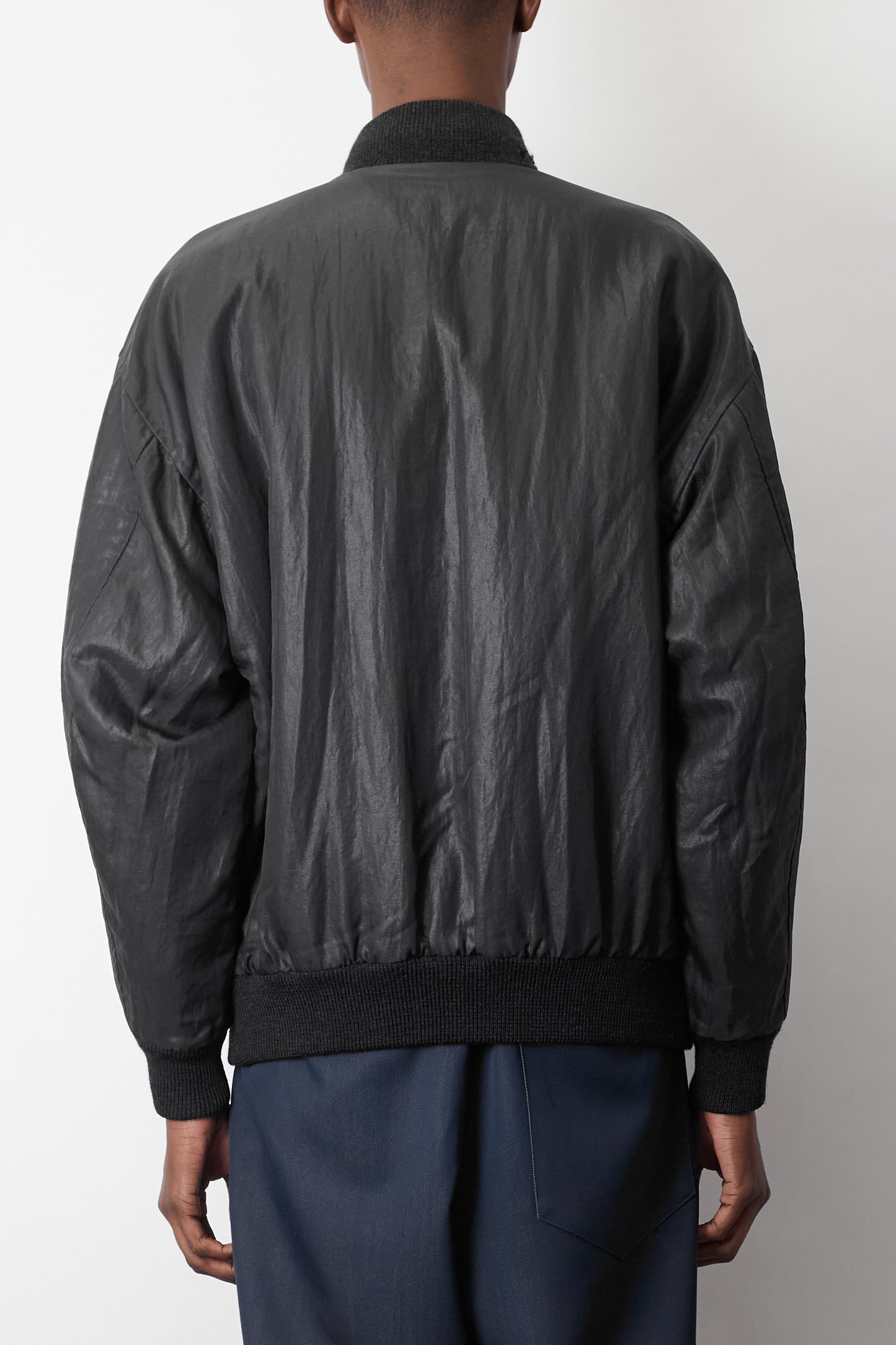 ISSEY MIYAKE MEN WOOL NYLON REVERSIBLE BOMBER JACKET