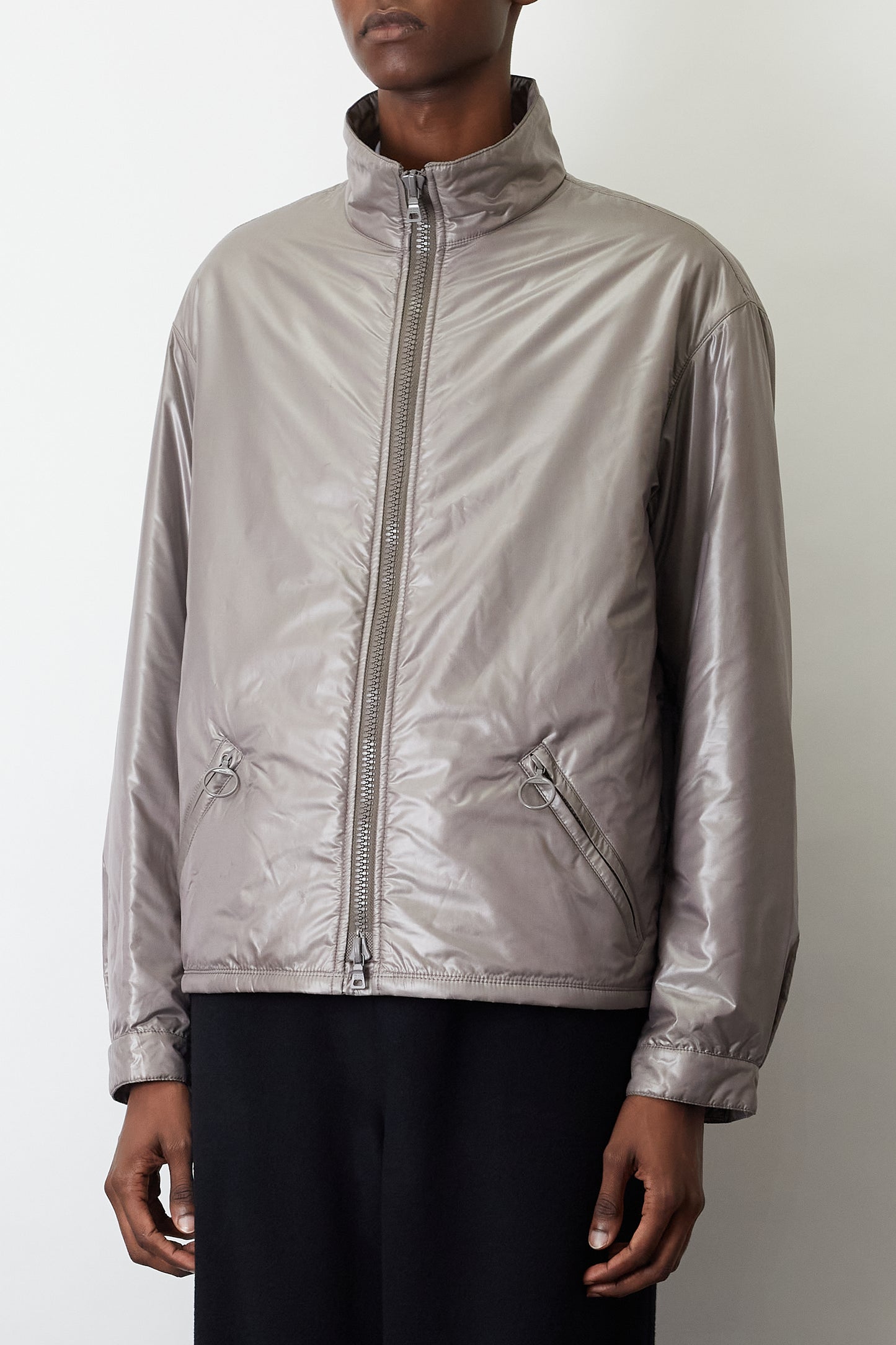 PRADA SPORT SILVER TECH NYLON PADDED JACKET