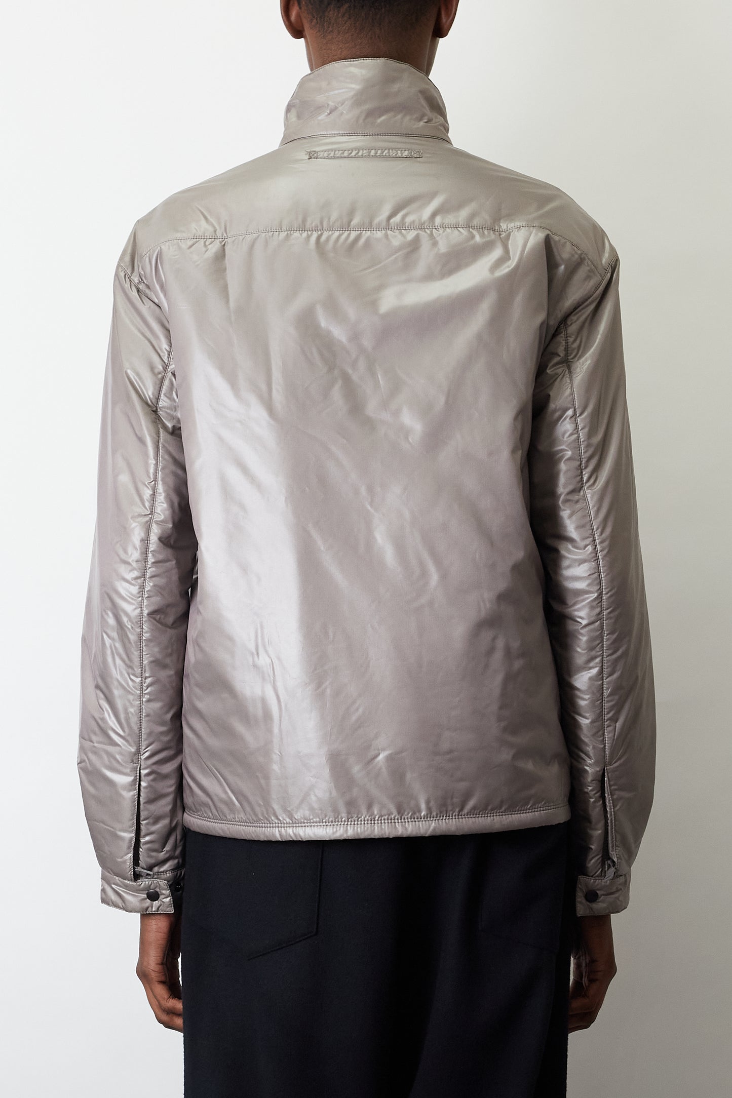 PRADA SPORT SILVER TECH NYLON PADDED JACKET