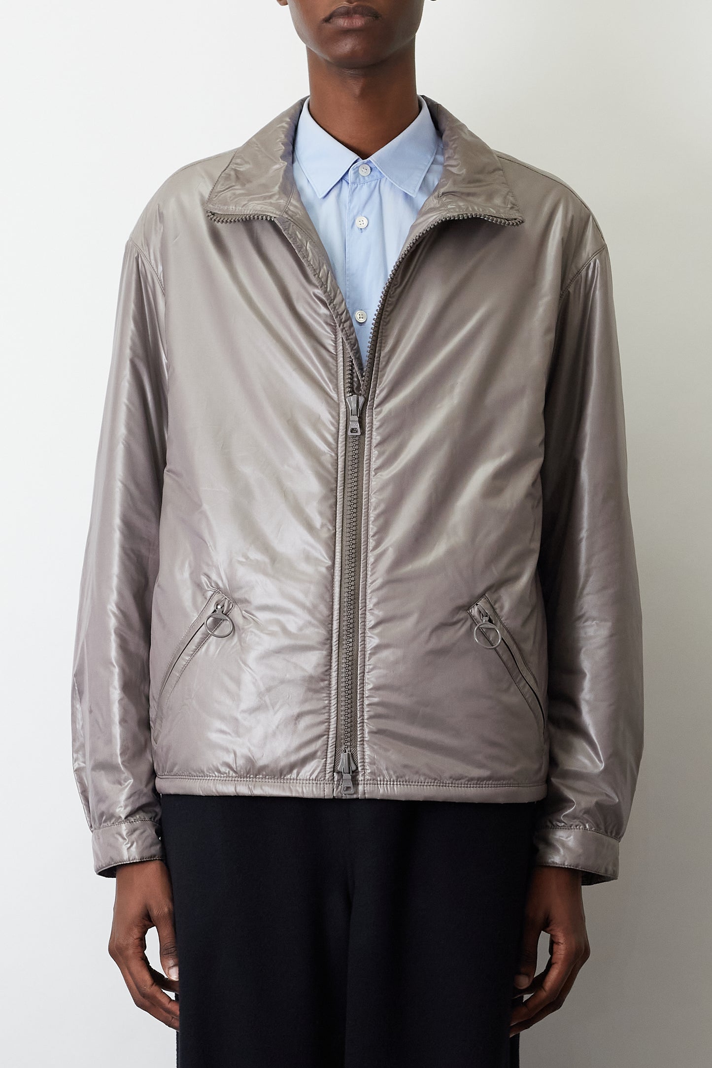 PRADA SPORT SILVER TECH NYLON PADDED JACKET