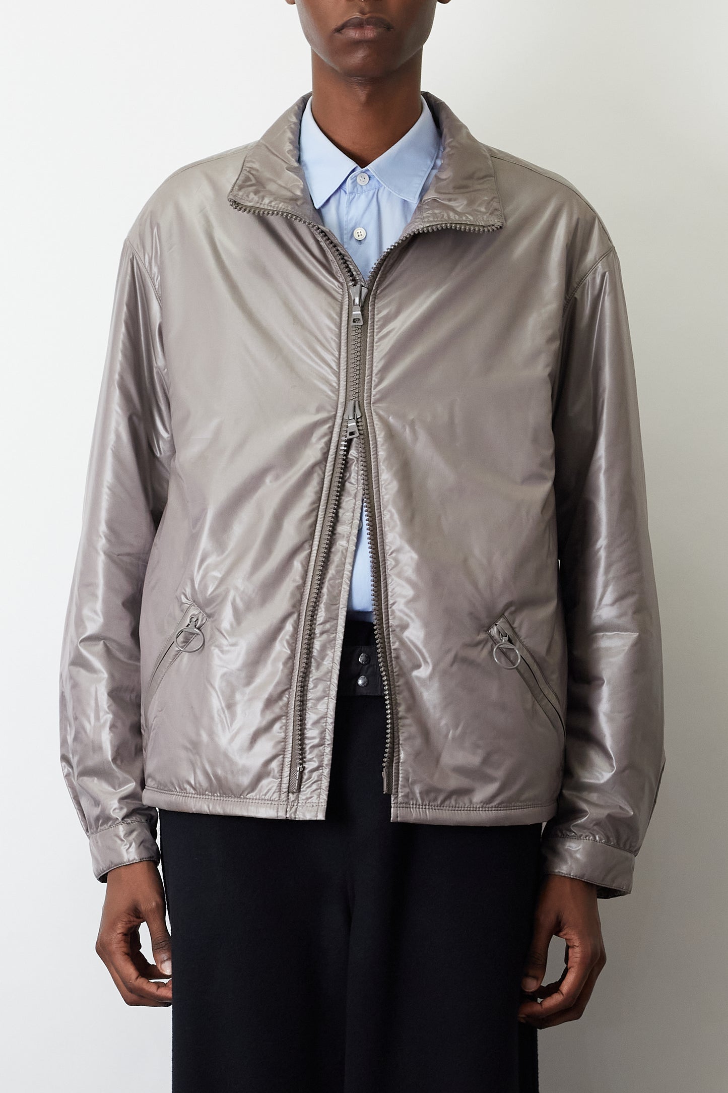 PRADA SPORT SILVER TECH NYLON PADDED JACKET