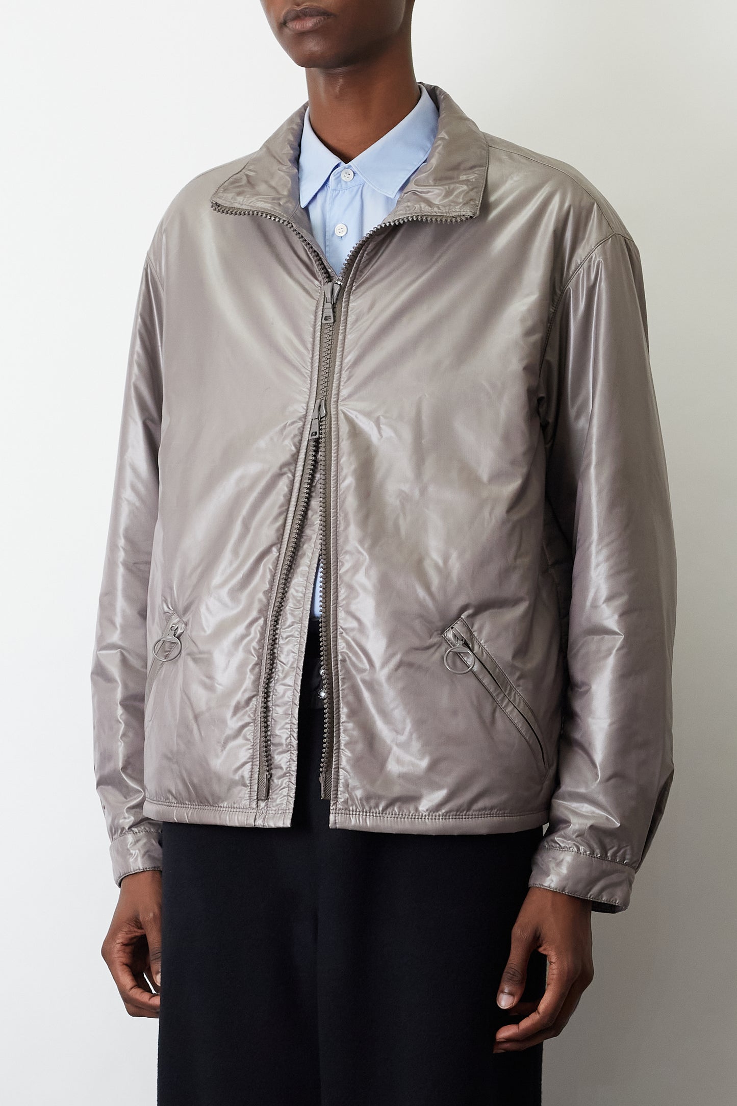 PRADA SPORT SILVER TECH NYLON PADDED JACKET