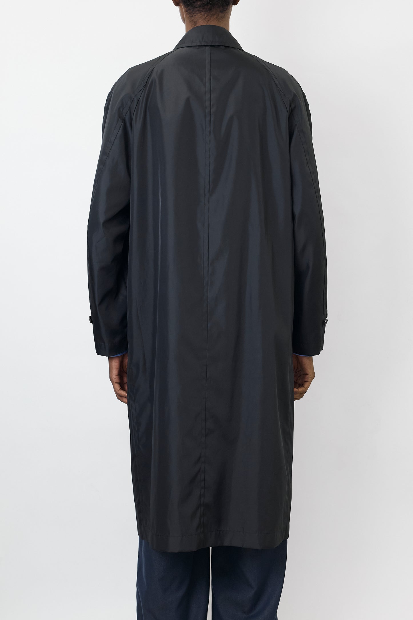 COMME DES GARCONS HOMME BLACK NYLON LONG COAT