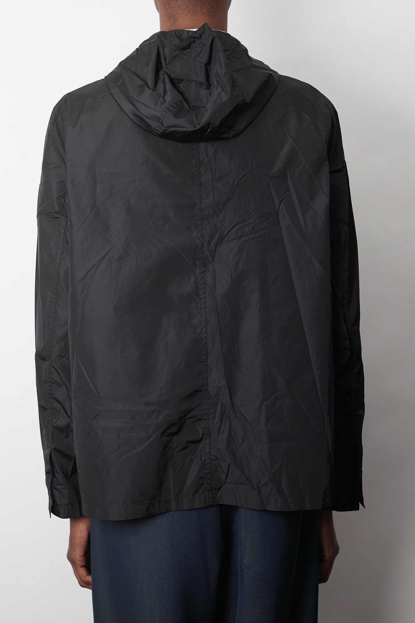 PRADA BLACK TECH NYLON HALF ZIP HOODIE JACKET