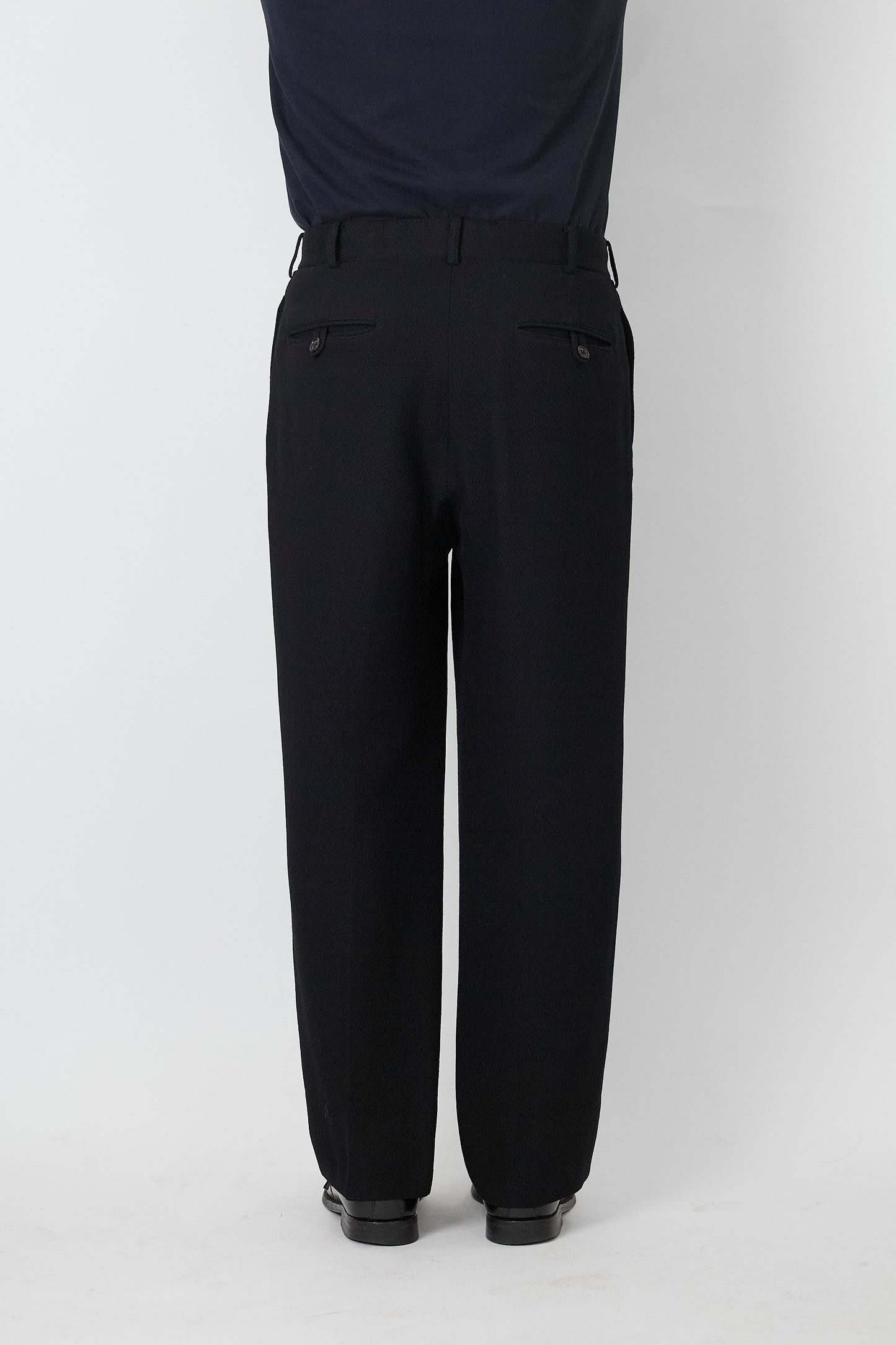 PAUL SMITH BLACK WOOL WIDE PANTS