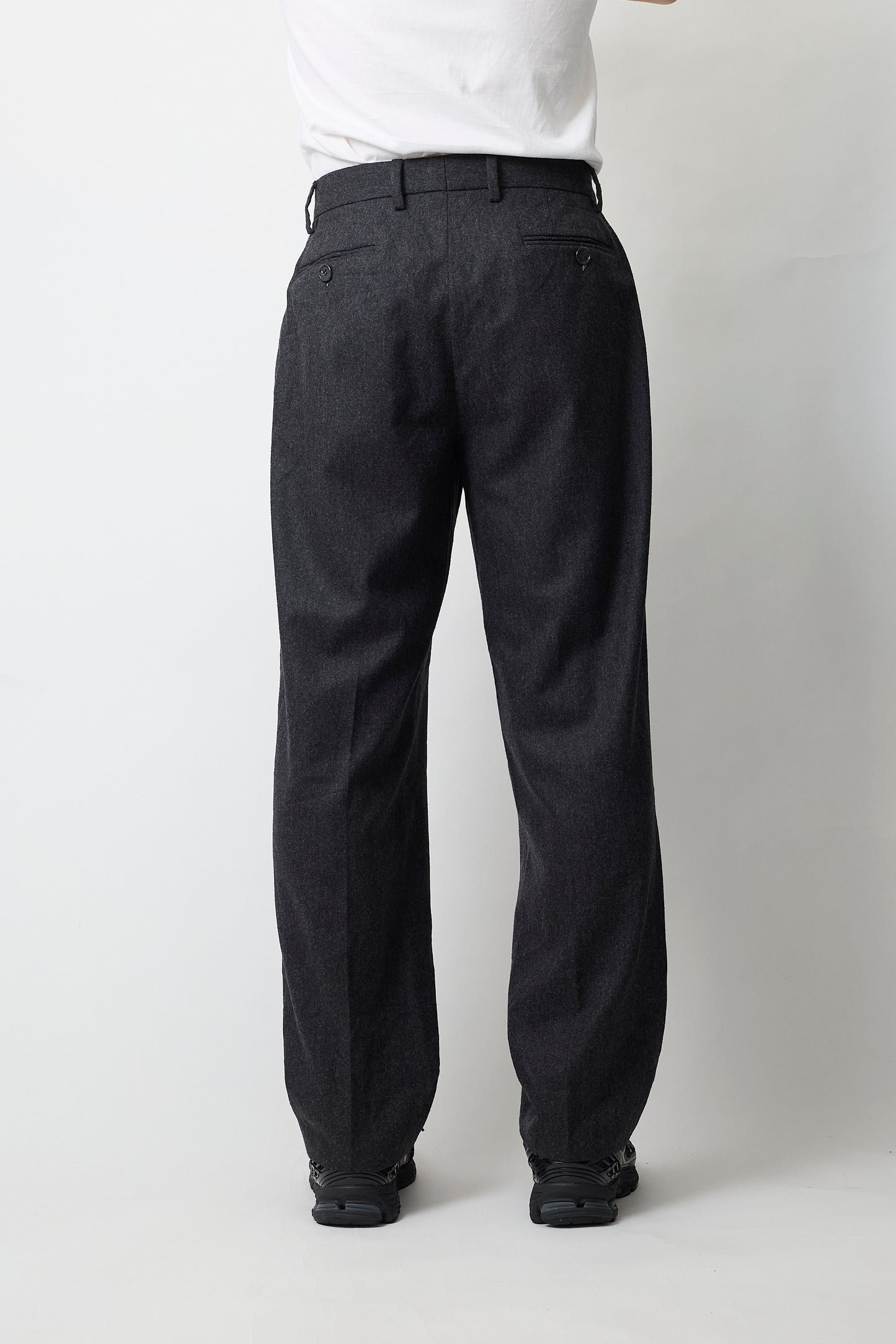 DOLCE&GABBANA GRAY WOOL WIDE PANTS