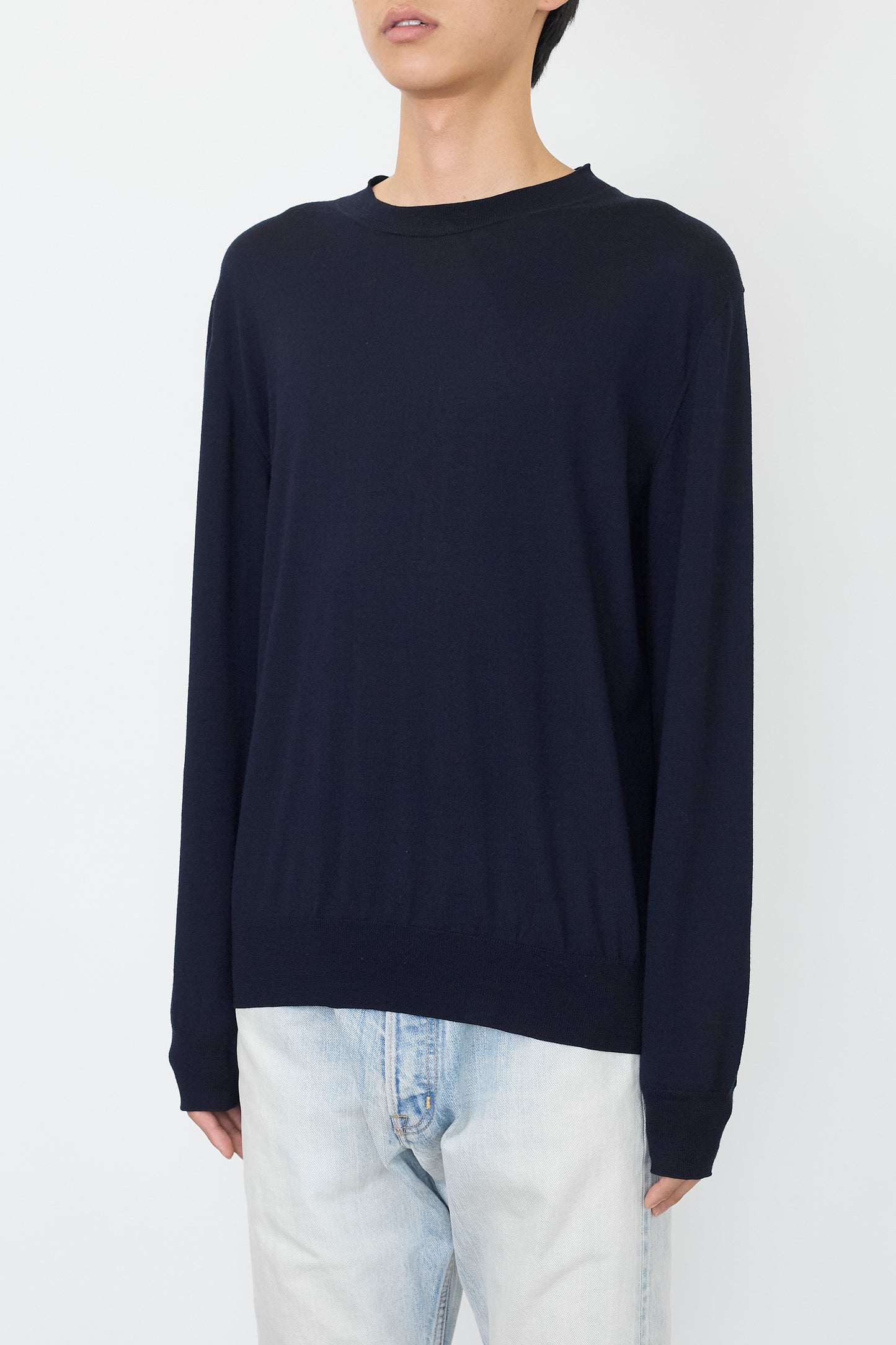 BOTTEGA VENETA NAVY WOOL KNIT MADE IN ITALY