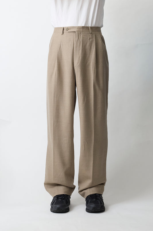 CELINE BEIGE WOOL WIDE PANTS