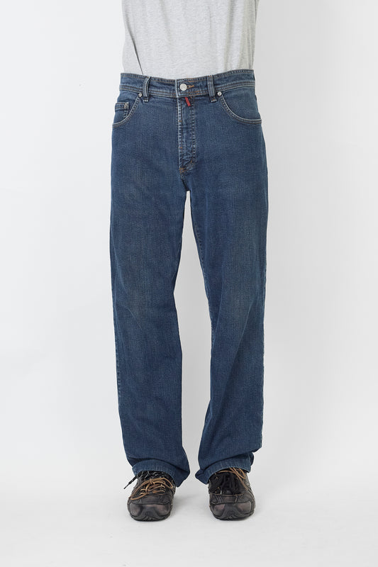 PIERRE CARDIN INDIGO DENIM WIDE PANTS MADE IN GERMANY