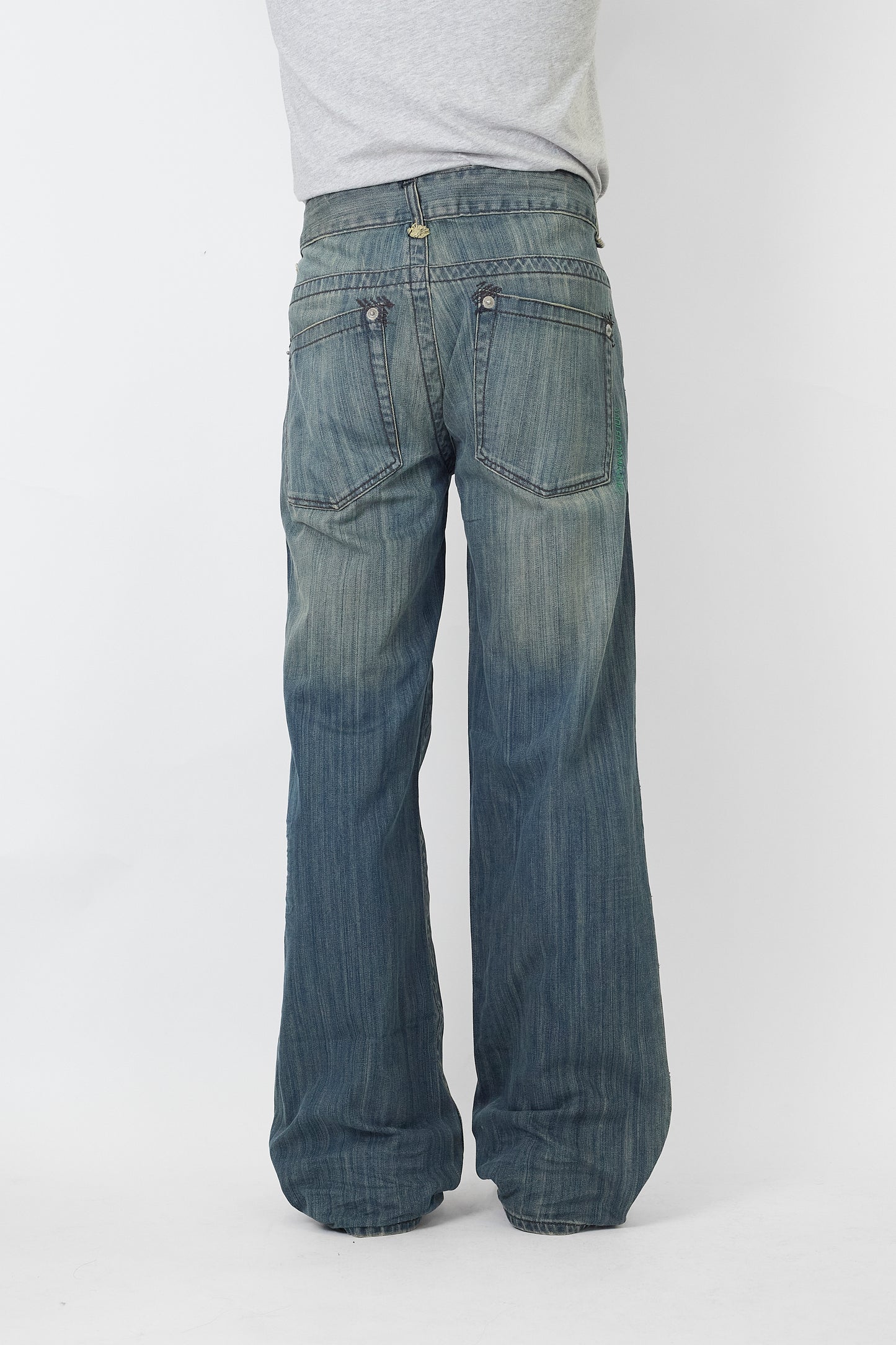 ADOLFO DOMINGUEZ BLUE DENIM WIDE PANTS MADE IN SPAIN