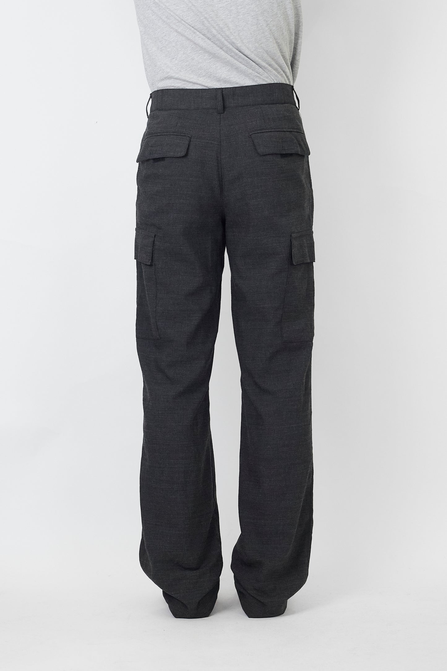 VINTAGE GRAY WIDE CARGO PANTS MADE IN ITALY