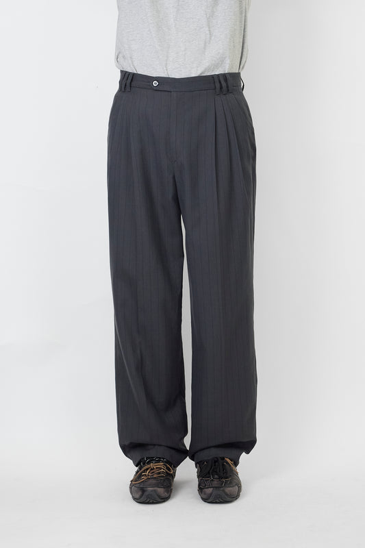 VINTAGE GRAY STRIPE WIDE PANTS