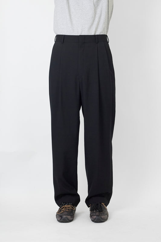 HART SCHAFFNER MARX BLACK WOOL WIDE PANTS