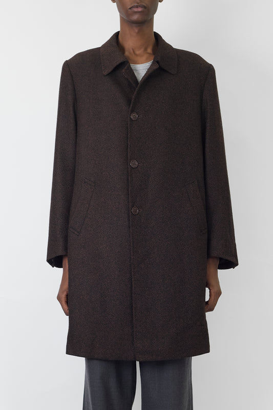 ERMENEGILDO ZEGNA BROWN WOOL COAT MADE IN ITALY
