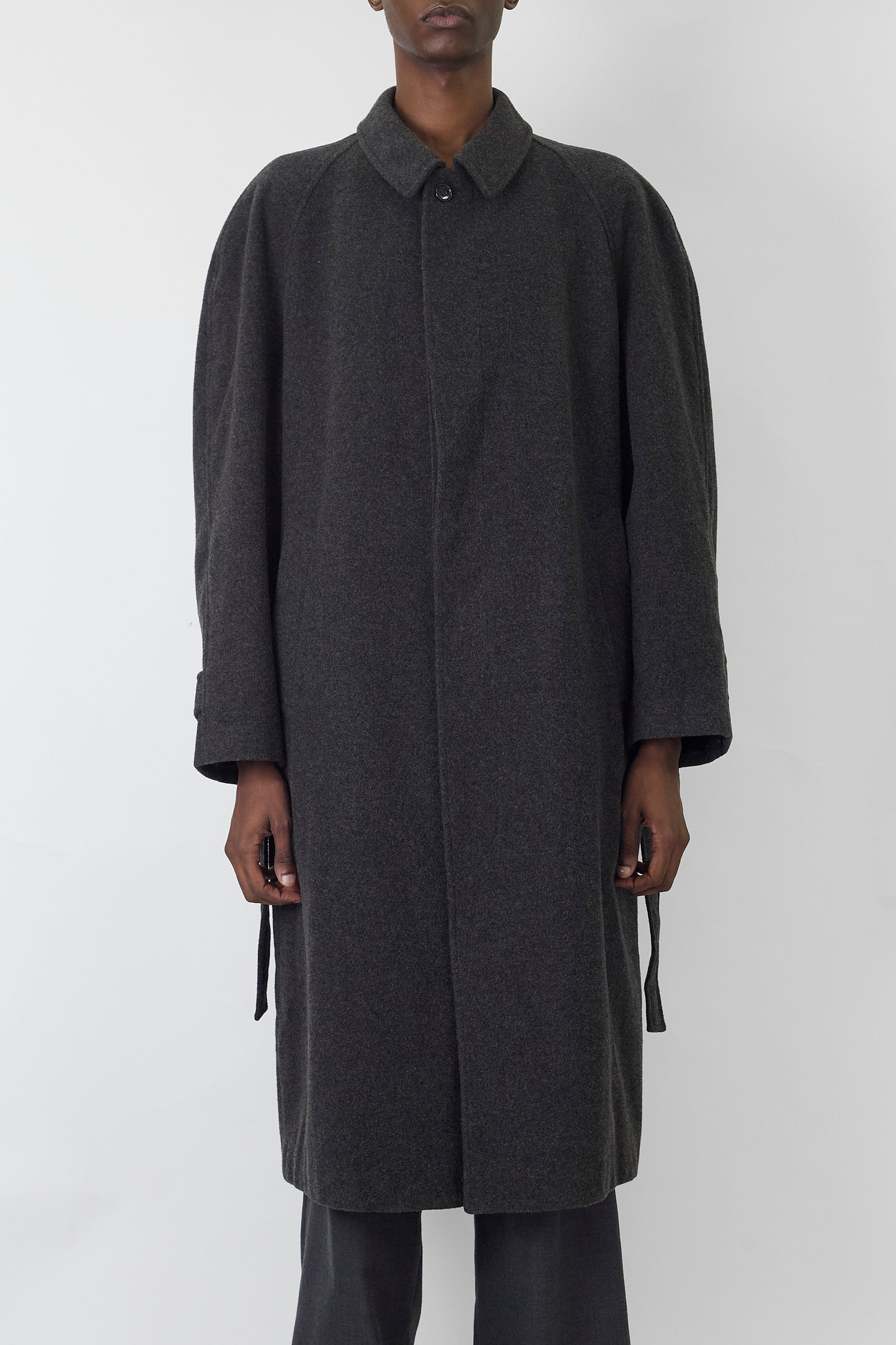 VINTAGE GRAY WOOL LONG COAT