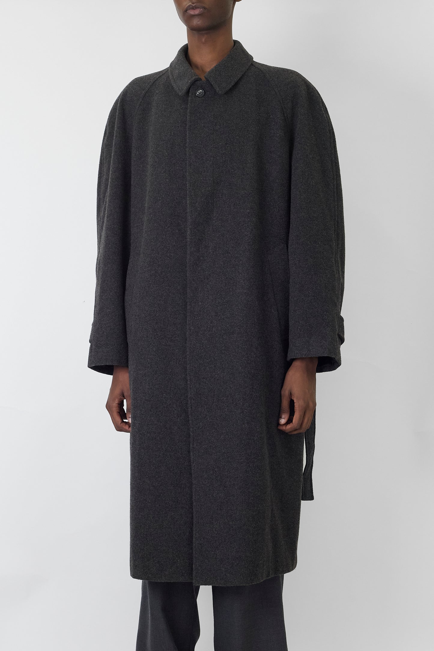 VINTAGE GRAY WOOL LONG COAT