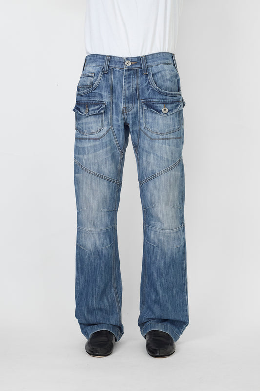 AIRWALK DENIM BLUE DENIM WIDE PANTS