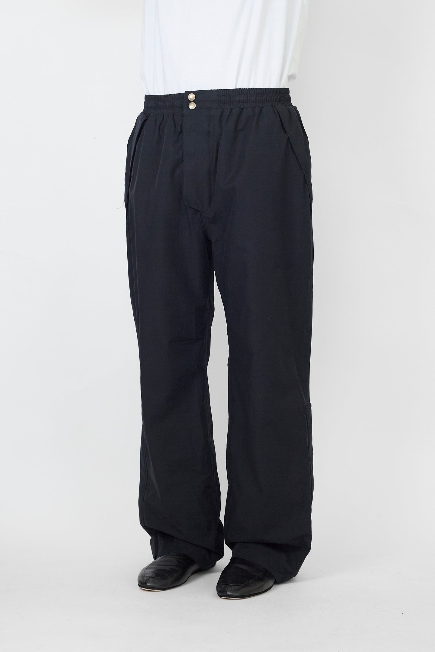 GARMENT GREEN BLACK GORE-TEX WIDE PANTS