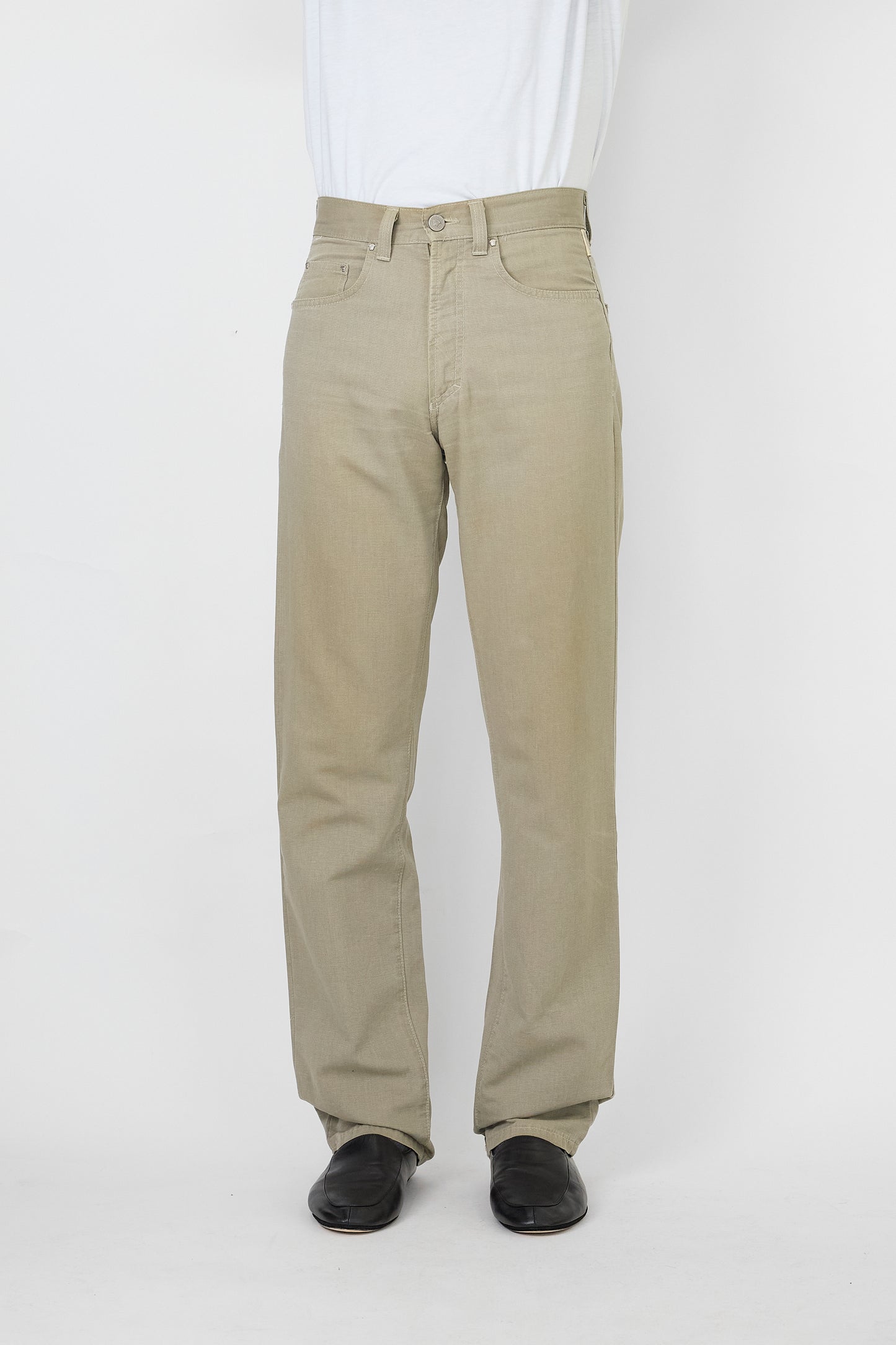 VERSACE JEANS COUTURE BEIGE COTTON PANTS MADE IN ITALY
