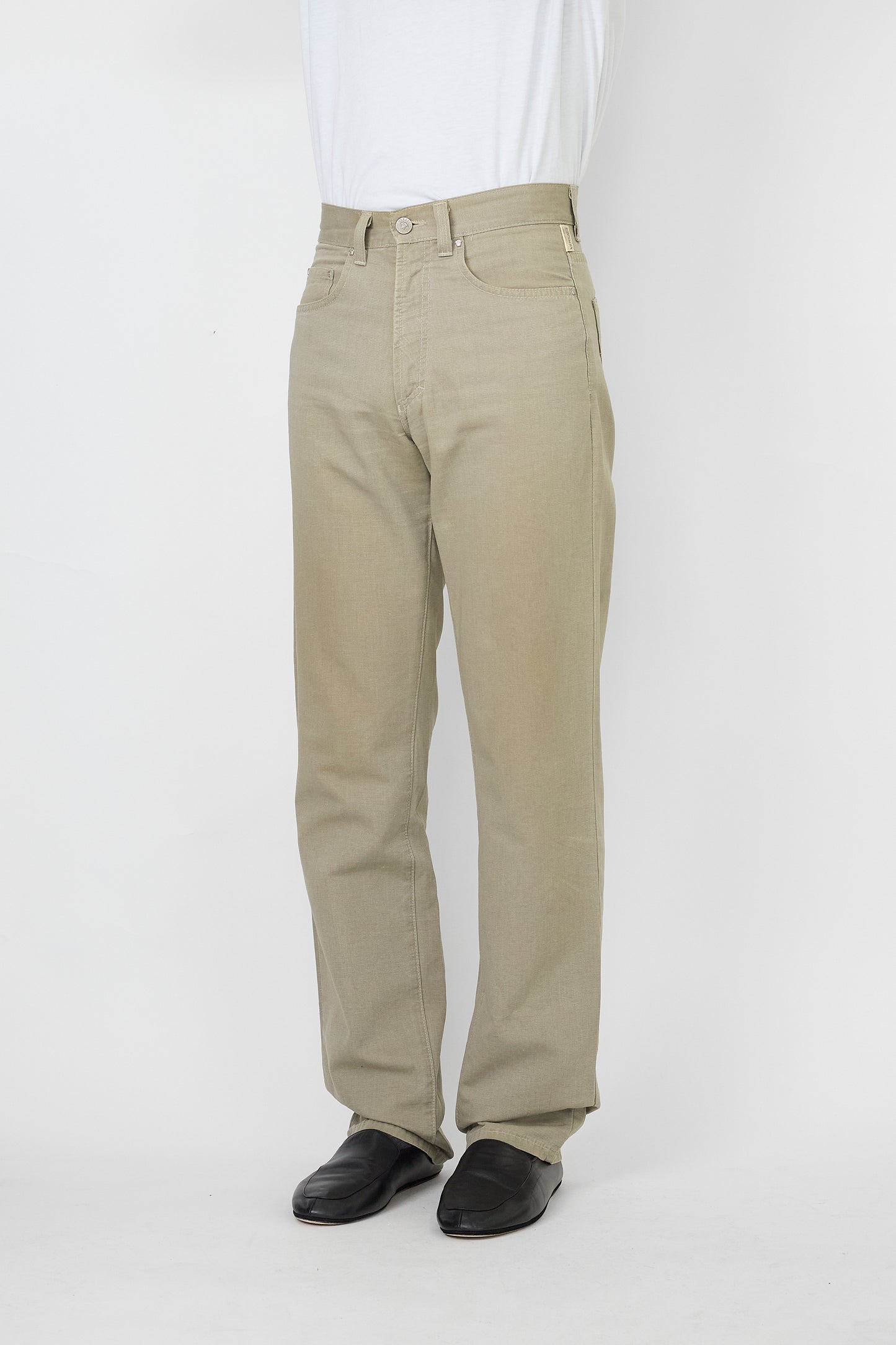 VERSACE JEANS COUTURE BEIGE COTTON PANTS MADE IN ITALY