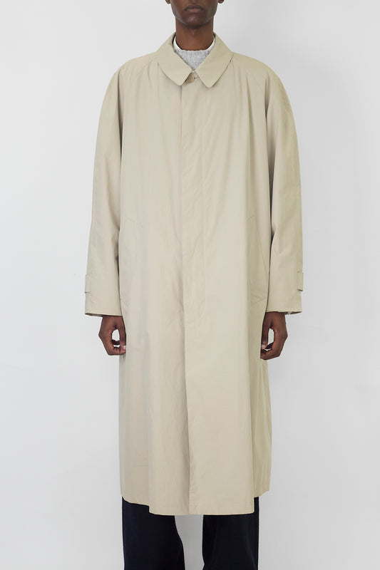 HUGO BOSS BEIGE COTTON LONG COAT MADE IN ITALY