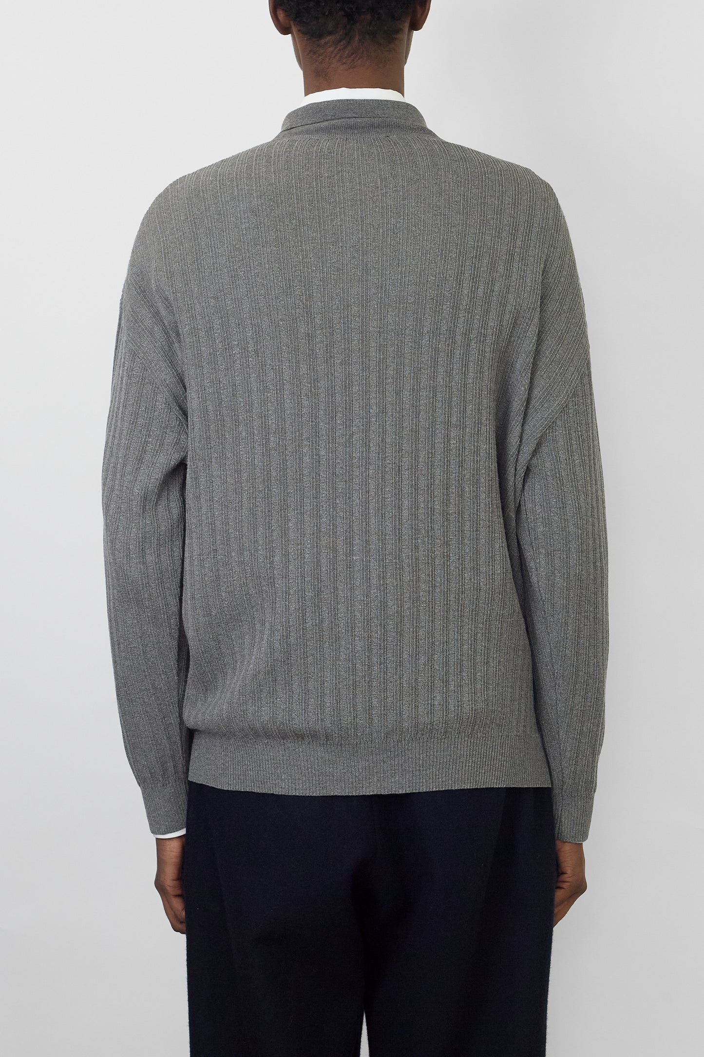 ENZO LORENZO GRAY KNIT POLO SHIRT