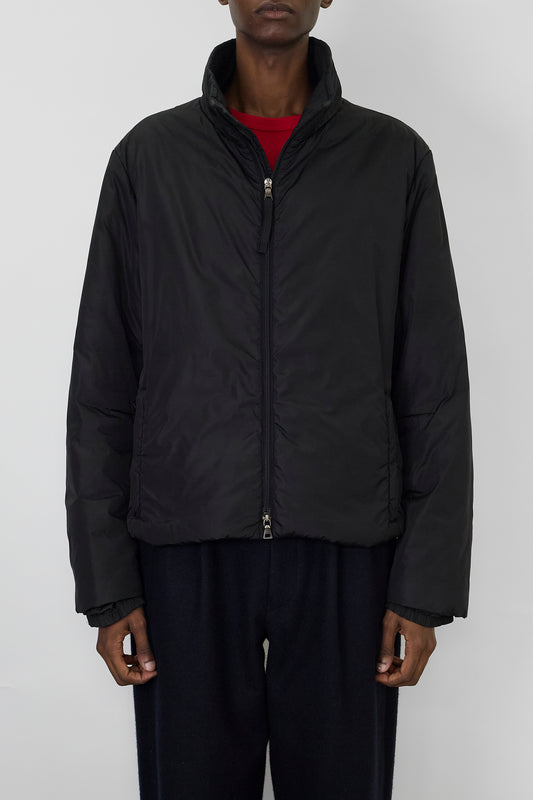 PRADA SPORT BLACK NYLON PADDED SHORT JACKET