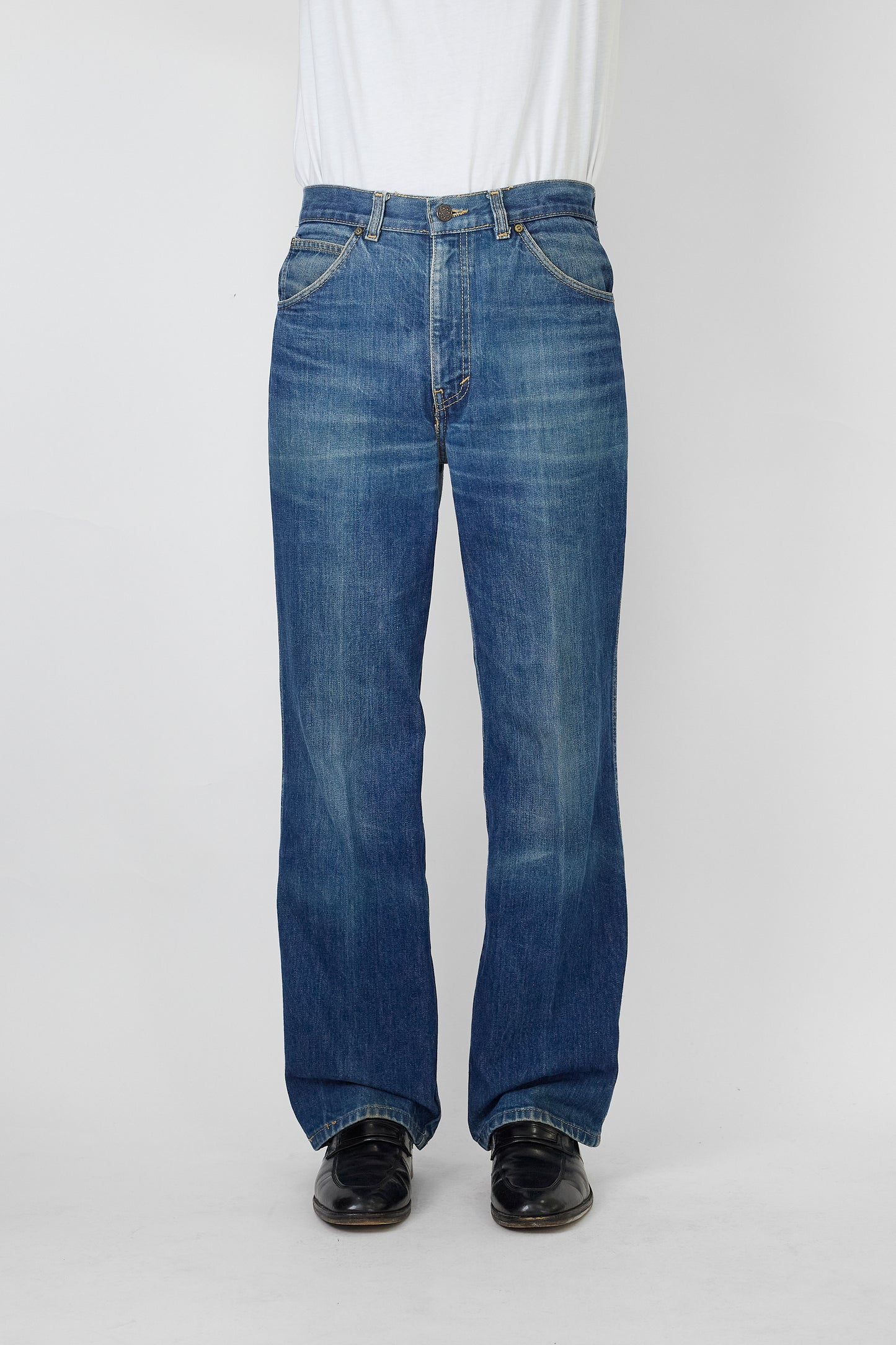 VINTAGE BLUE DENIM WIDE PANTS