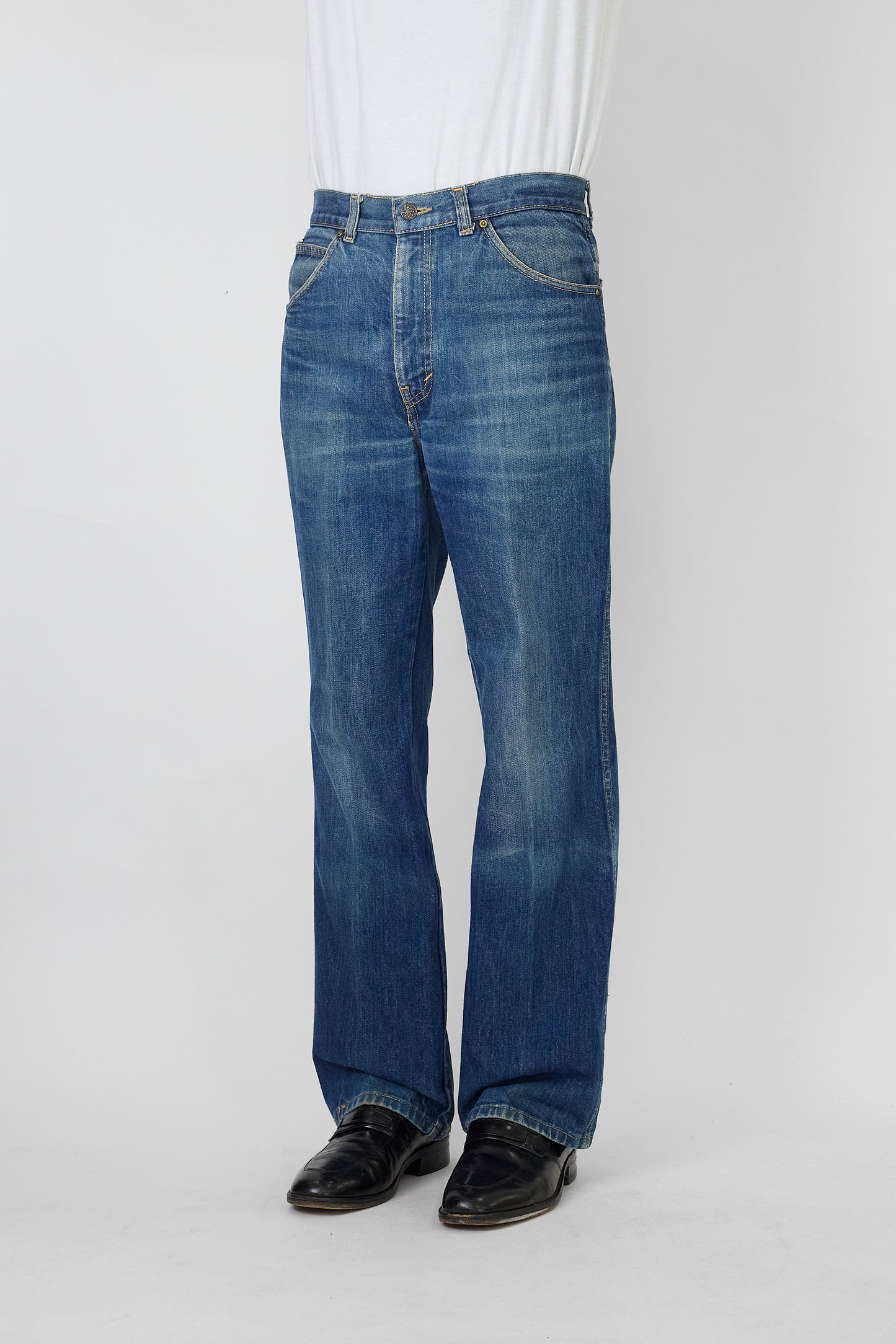 VINTAGE BLUE DENIM WIDE PANTS