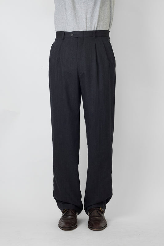 JUN MEN GRAY WOOL WIDE PANTS