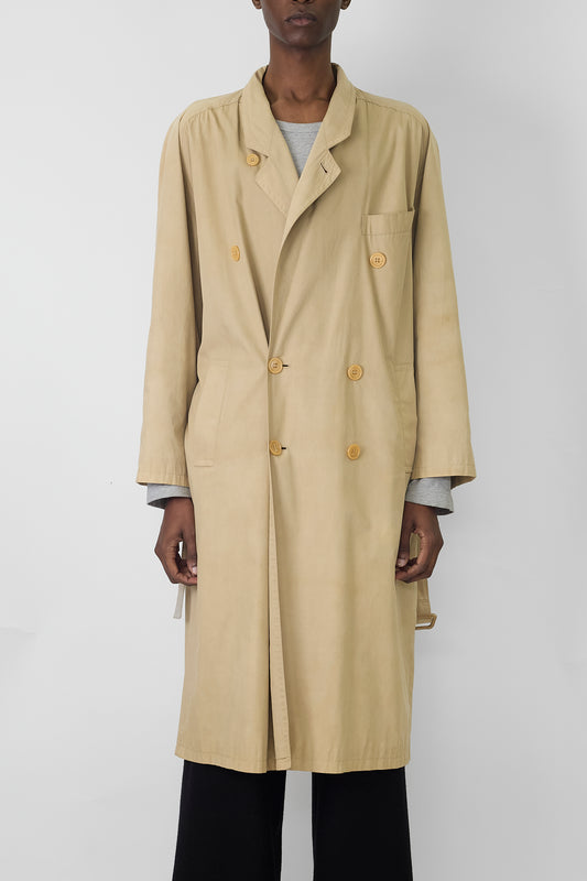 GIORGIO ARMANI BEIGE LONG COAT MADE IN ITALY