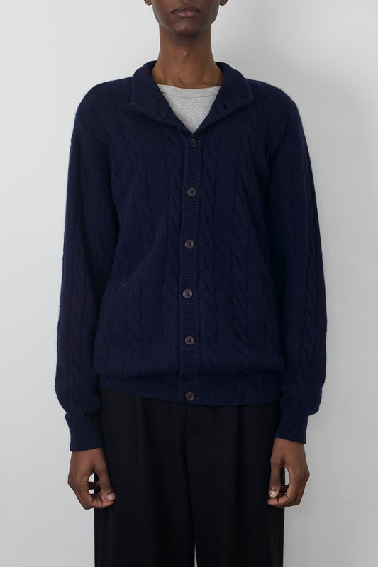 GEORGE DRAGON DESIGNED NAVY WOOL KNIT MADE IN ITALY