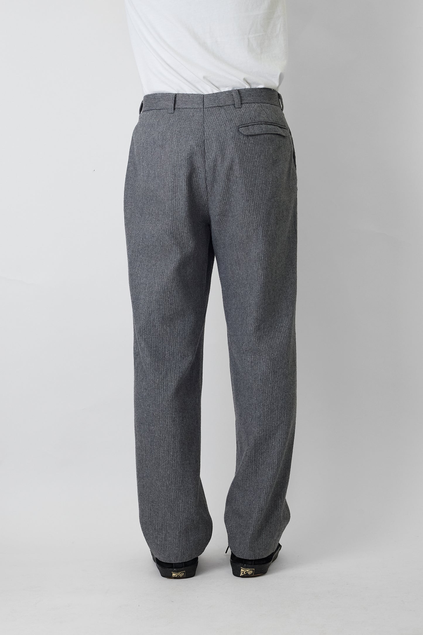 VINTAGE LIGHT GRAY WOOL WIDE PANTS