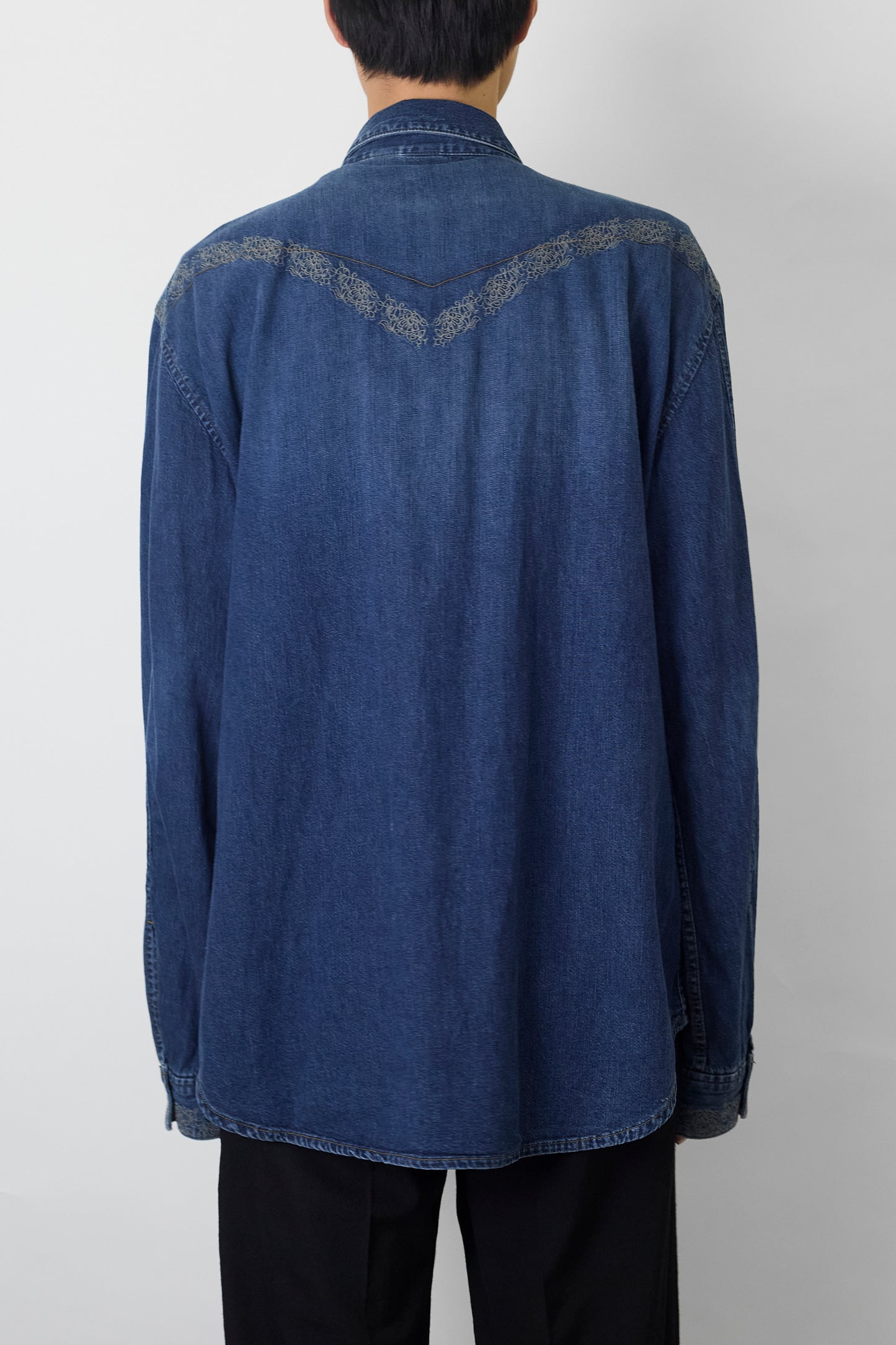 ARMANI EXCHANGE BLUE DENIM WESTERN SHIRT