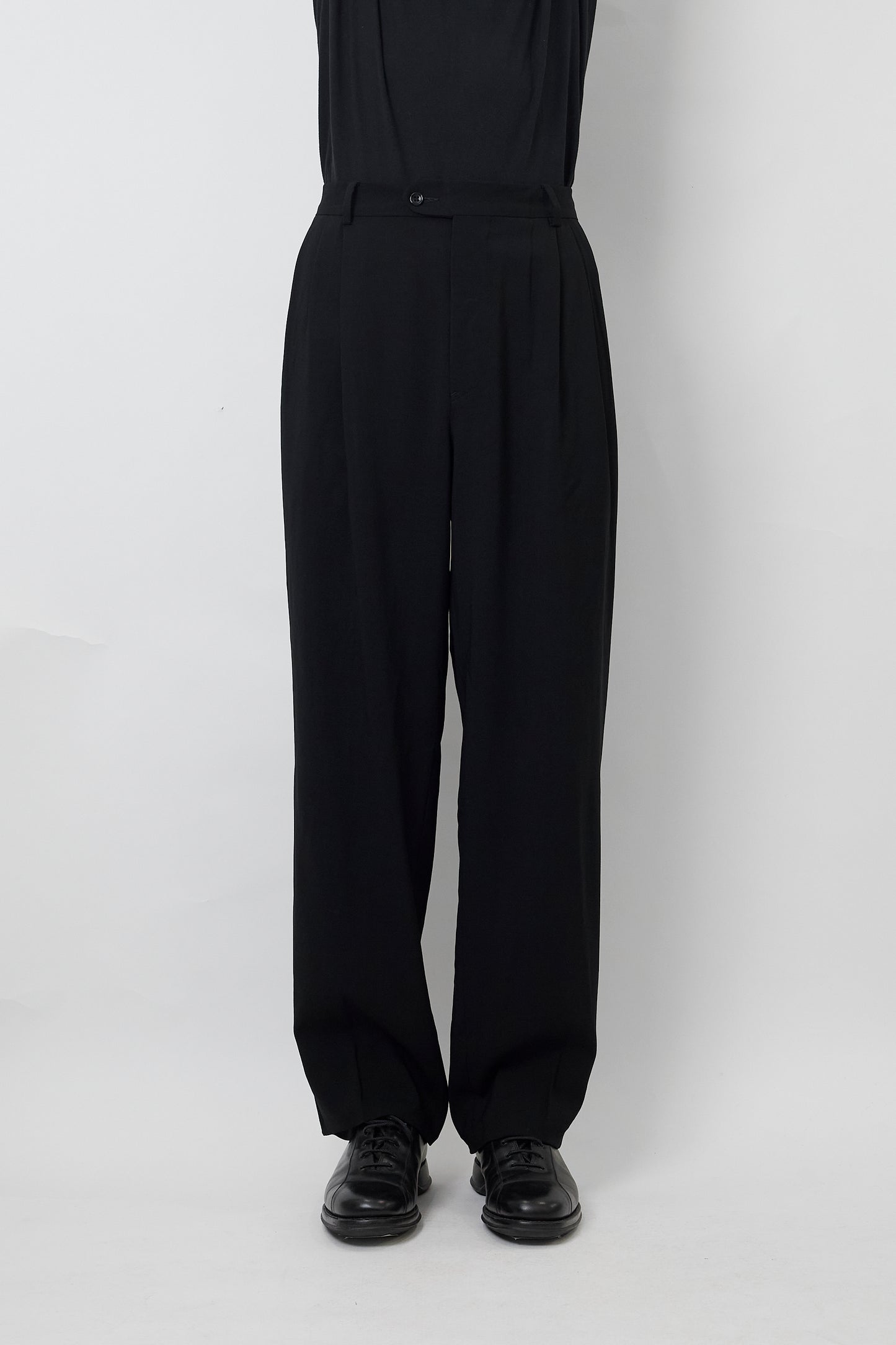 VERRI BLACK WOOL WIDE PANTS MADE IN ITALY