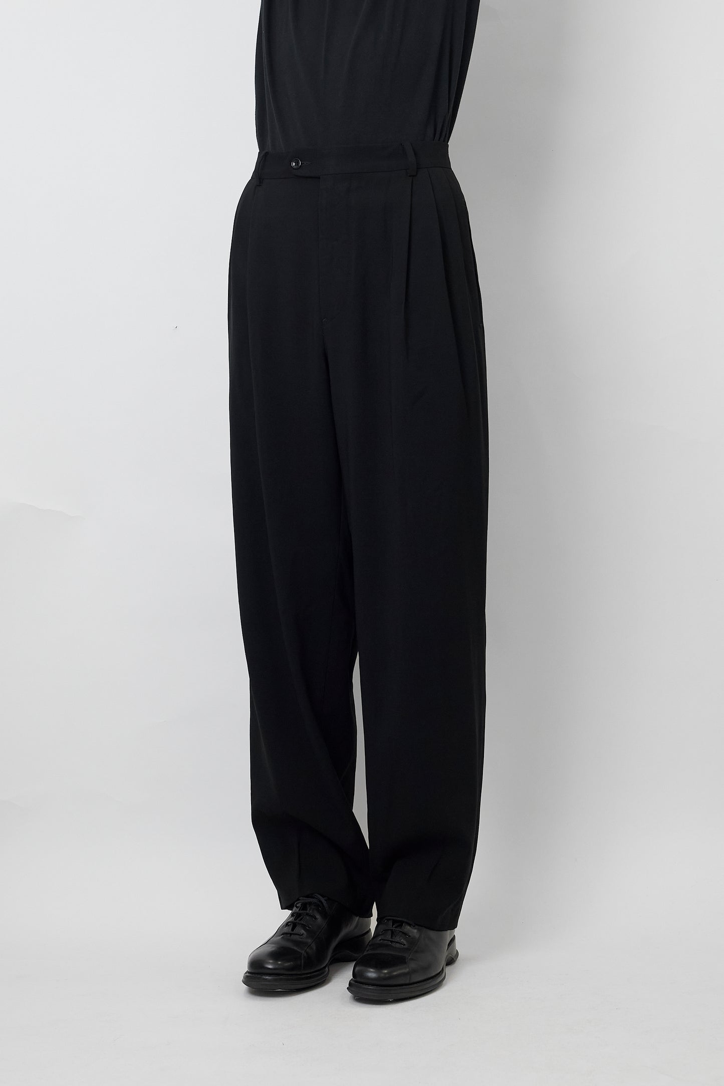 VERRI BLACK WOOL WIDE PANTS MADE IN ITALY