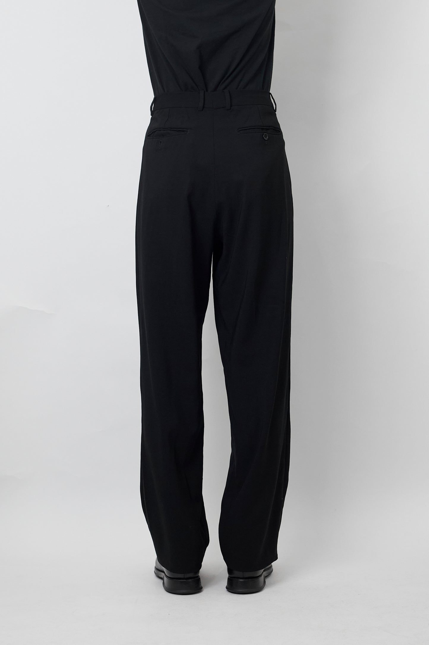 VERRI BLACK WOOL WIDE PANTS MADE IN ITALY