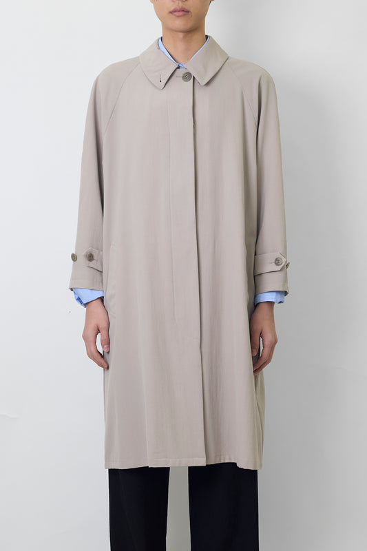 EMPORIO ARMANI KHAKI WOOL LONG COAT